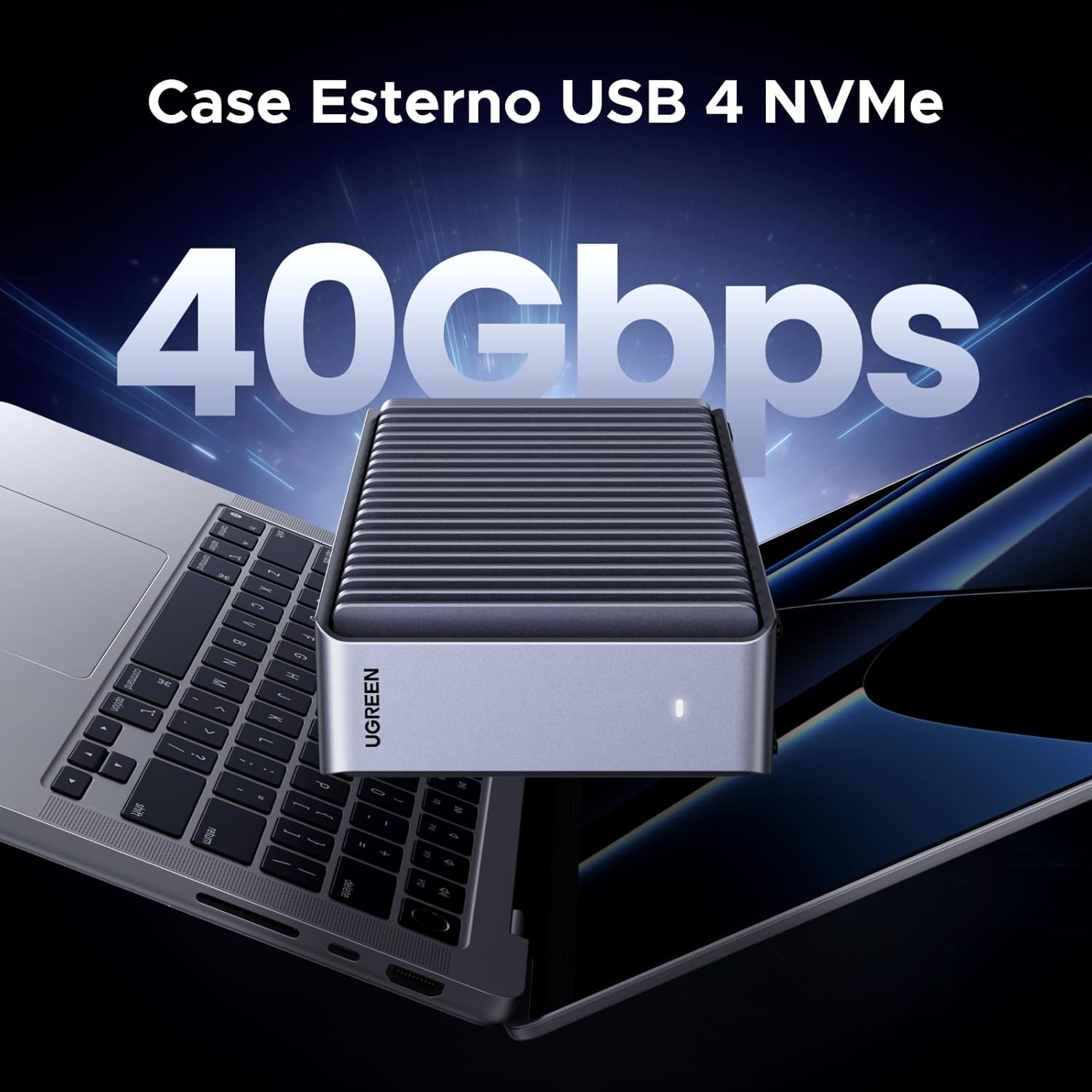 Thumbnail 1 de UGREEN Case Esterno per SSD M.2 NVMe 40Gbps: enclosure USB 4/TB per Thunderbolt 4/3 in alluminio