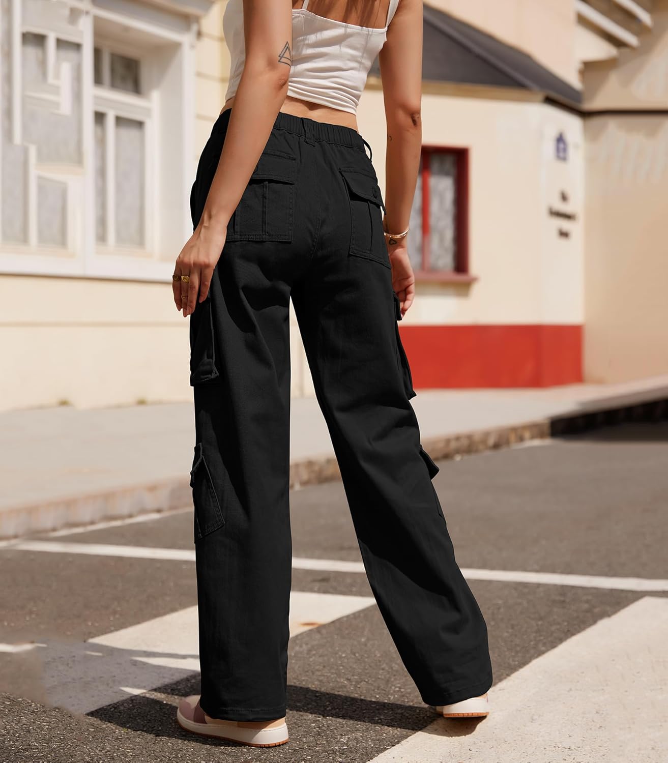 Thumbnail 1 de Fuakesor Cargohose Damen Baggy Y2K mit 8 Taschen, High Waist und Stretch-Anteil