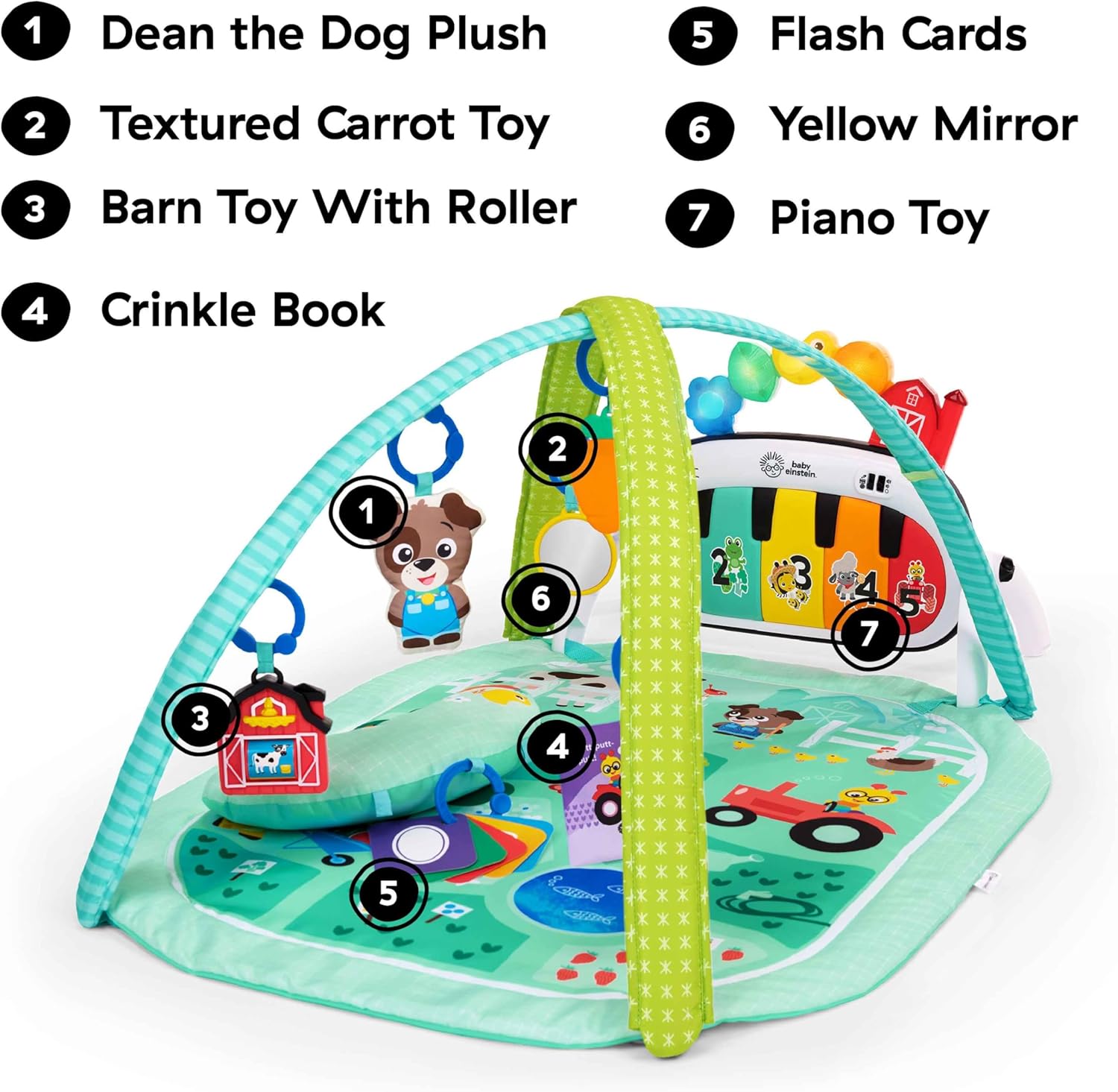 Detalle de Baby Einstein Farm Explorers 4-in-1 Kickin’ Tunes Musical Meadow Gym