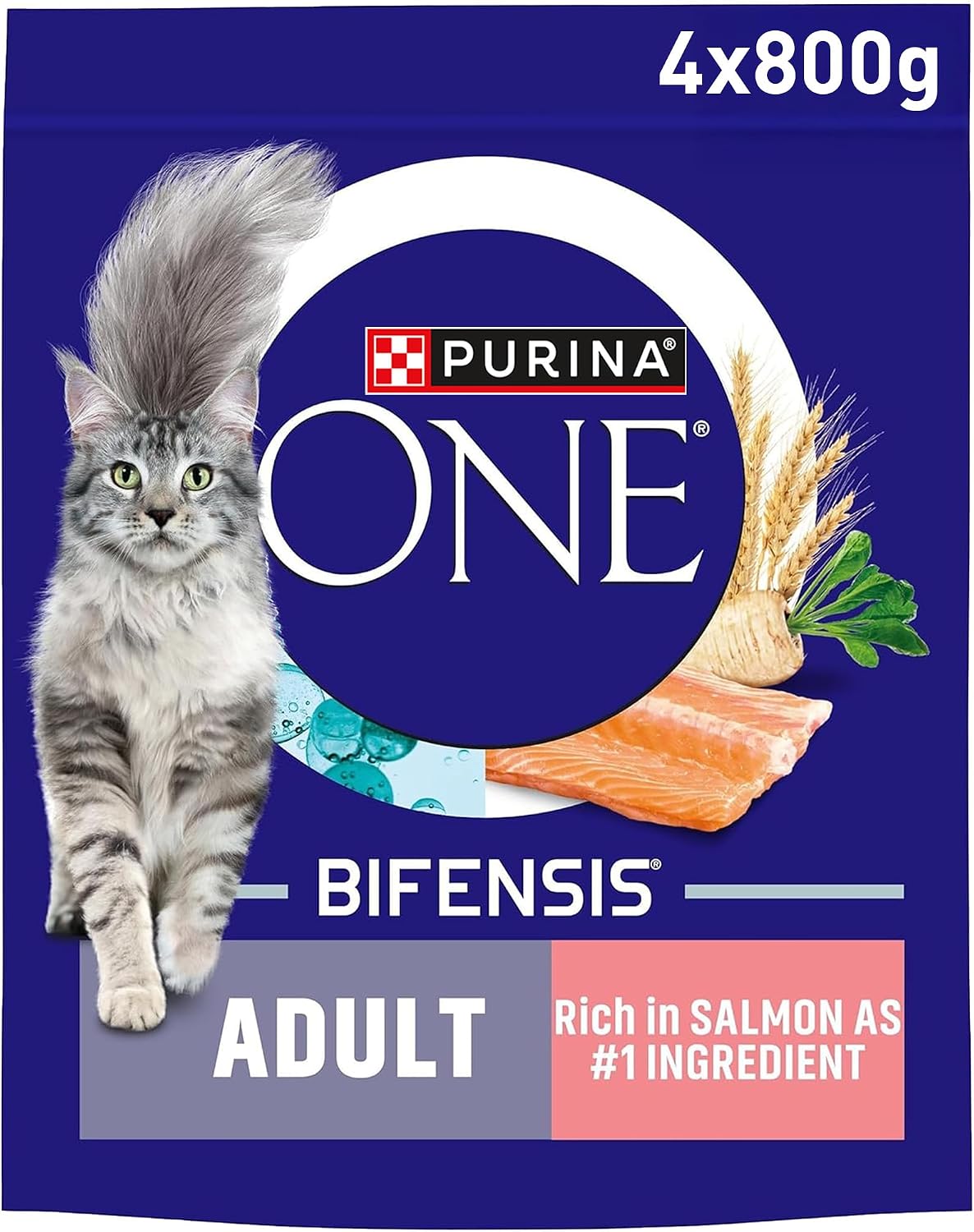Detalle de Purina One Salmon Dry Cat Food 800g (Pack of 4) – Adult Cat Nutrition