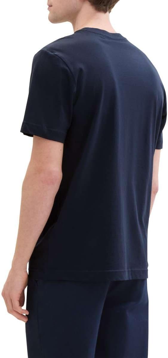 Detalle de TOM TAILOR Herren T-Shirt aus Baumwolle mit Logo-Print