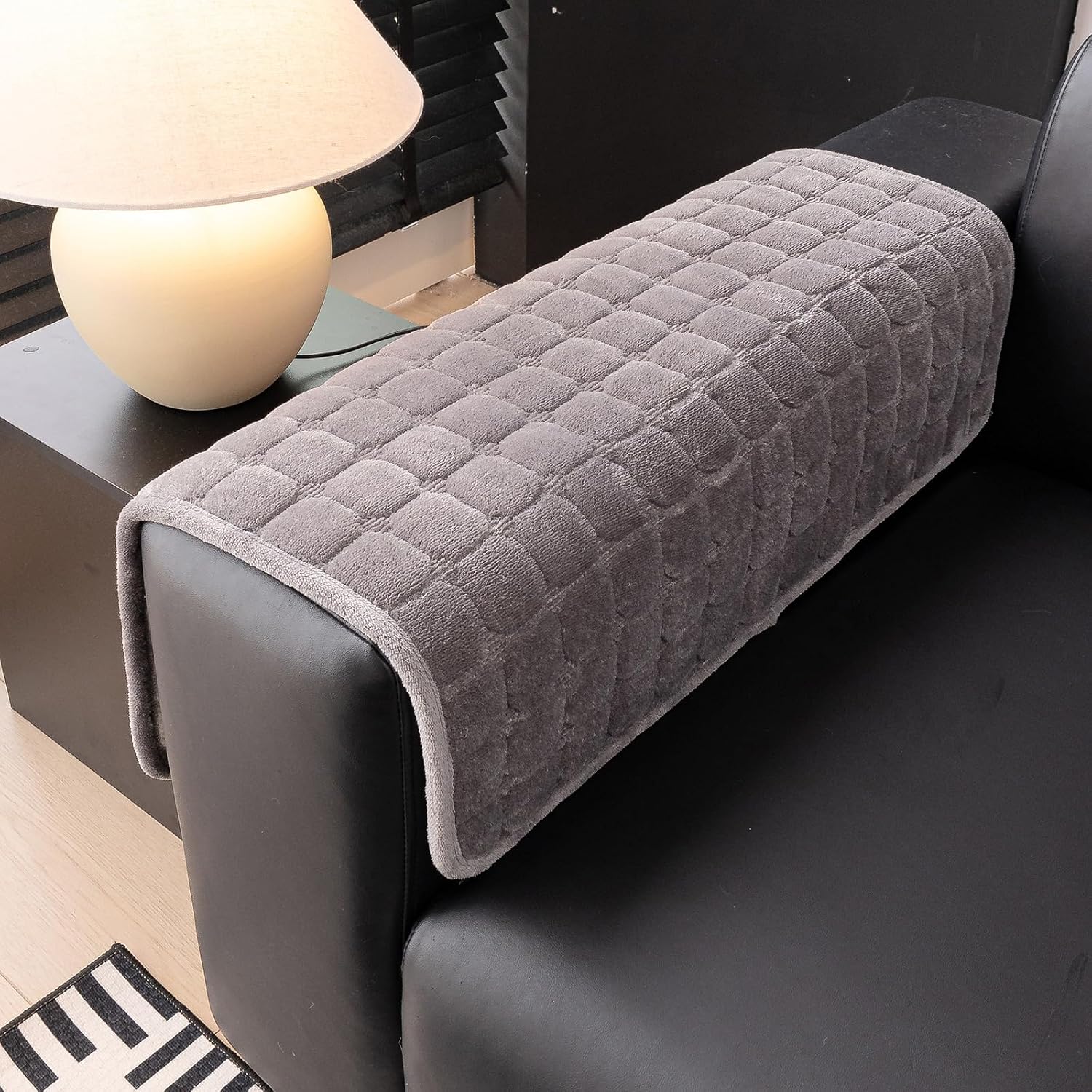 Detalle de MDSASFD 27.6" x 27.6" Dark Gray Polyester Sofa Cover, Washable
