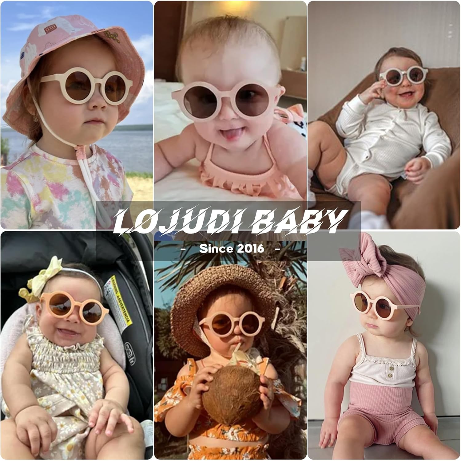 Thumbnail 2 de LOJUDI Baby Sunglasses 0-24 Months with Adjustable Strap – Polarised UV400 Round Frames
