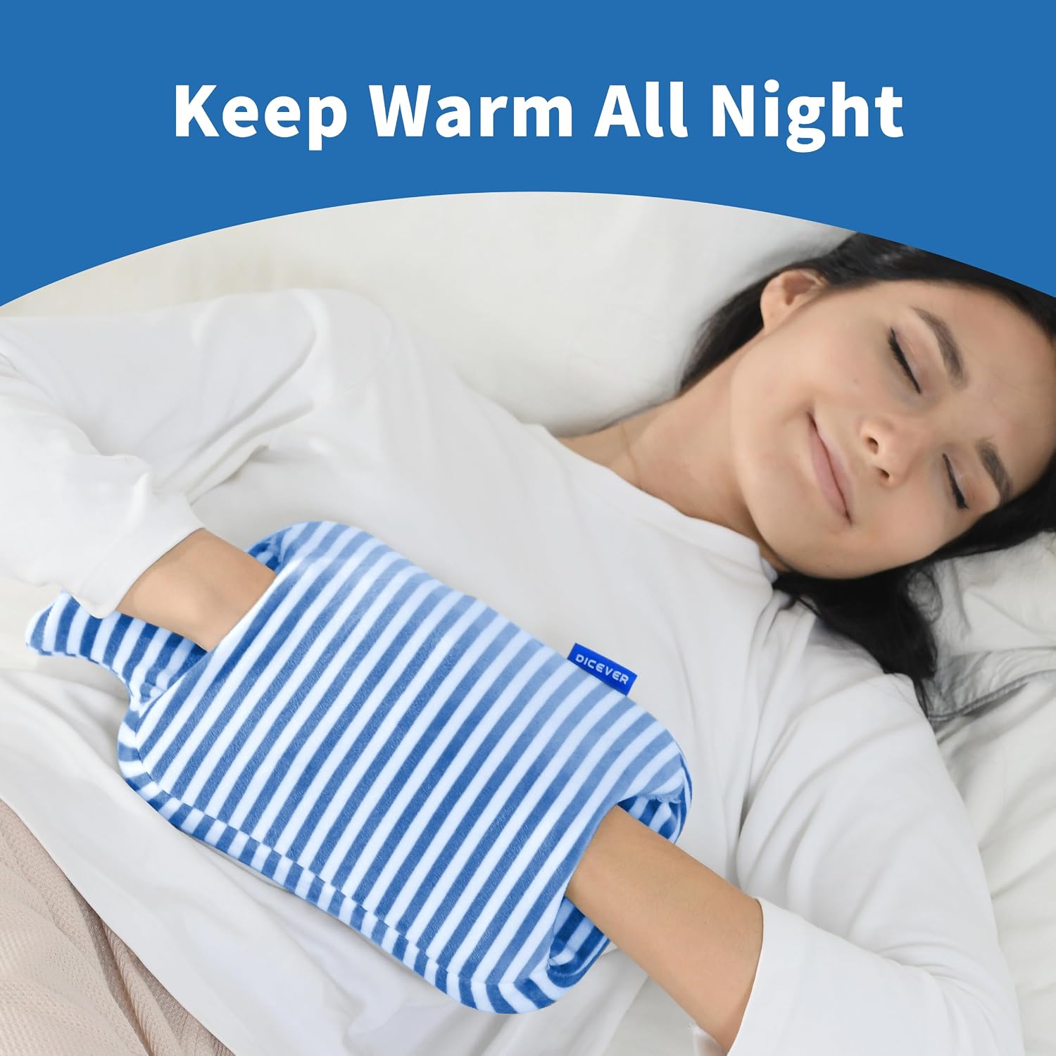 Detalle 2 de DICEVER 2 L Hot Water Bottle with Cover, Hand Pocket and Hot or Cold Use