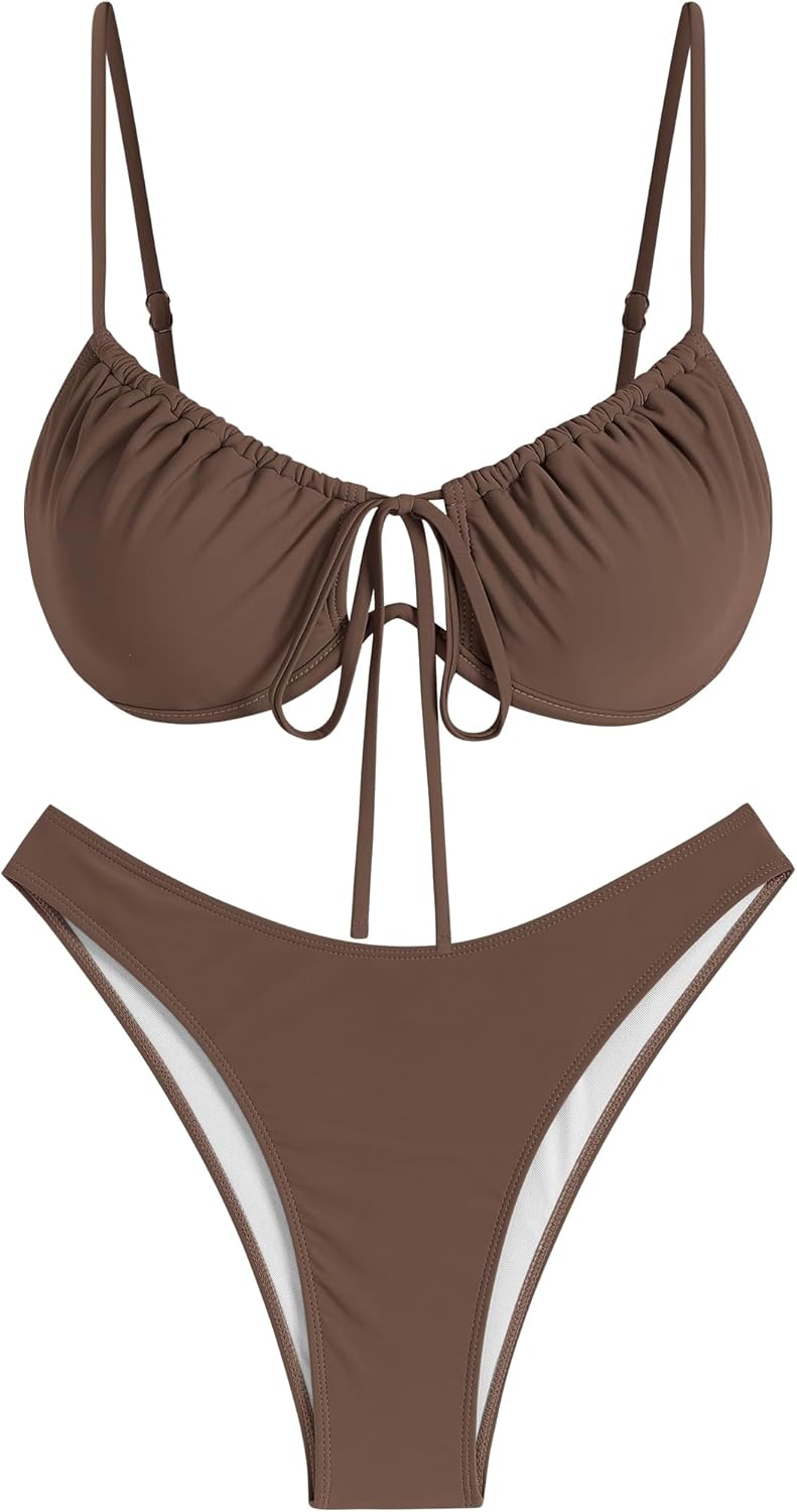 Thumbnail 4 de ZAFUL Women High Cut Bikini Sets: String Cheeky Two-Piece Swimsuit with Underwire
