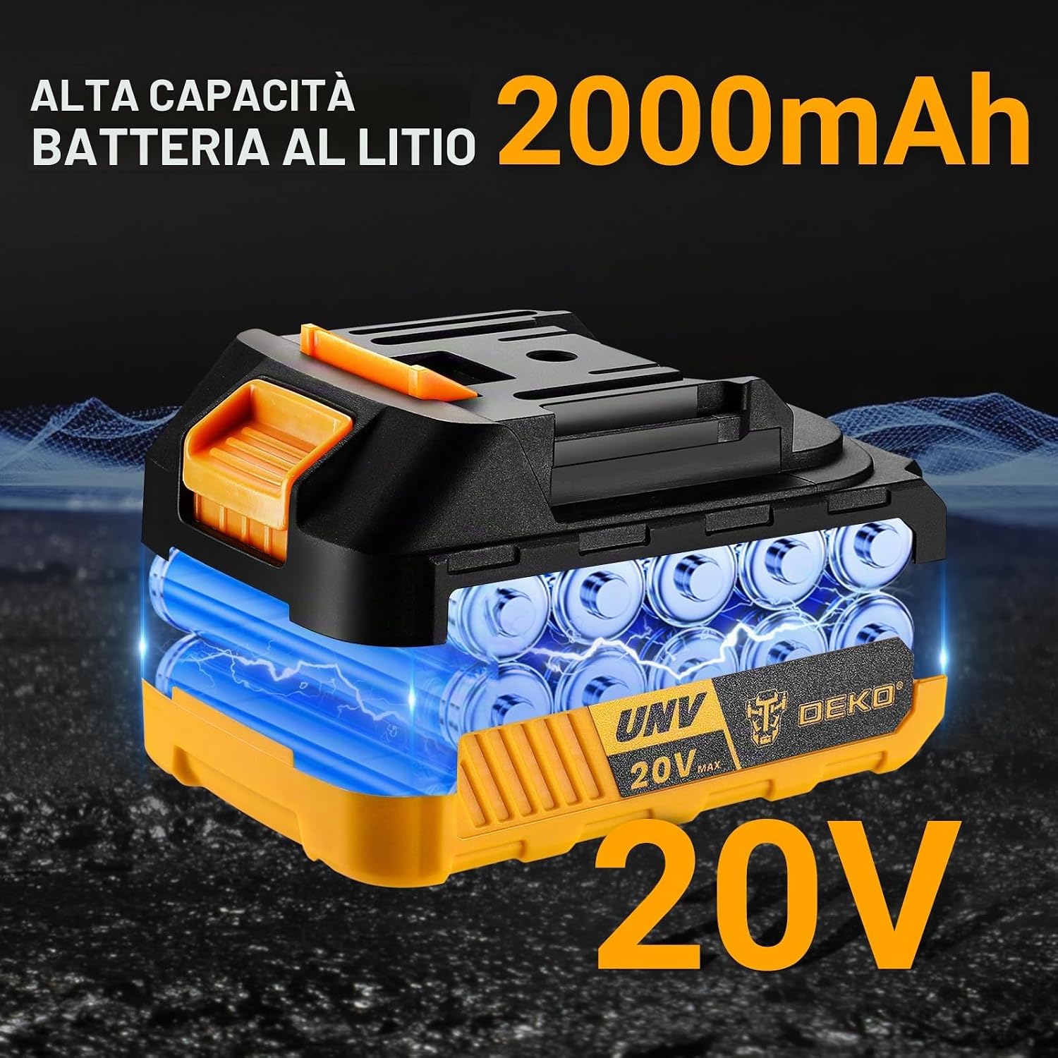 Thumbnail 3 de DEKOPRO Levigatrice Orbitale a Batteria 125 mm con 15 Fogli e Accessori
