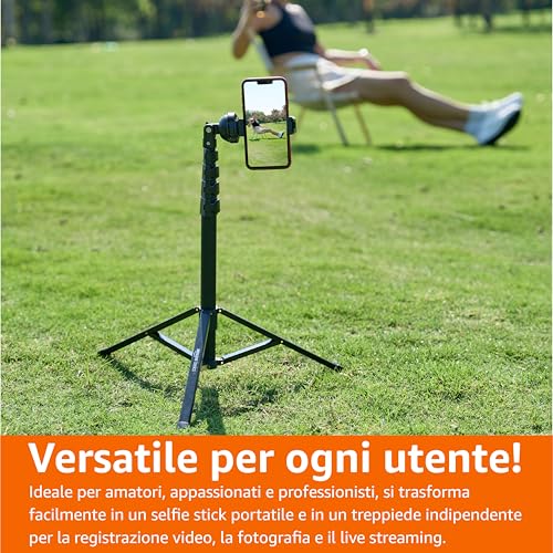 Detalle de Amazon Basics Treppiede Estensibile per smartphone e Bastone Selfie 162 cm con Telecomando Wireless
