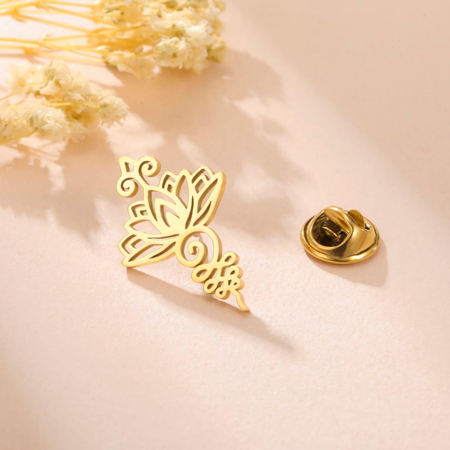 Thumbnail 6 de Dreamtimes Broche Fleur de Lotus Unalome en acier inoxydable
