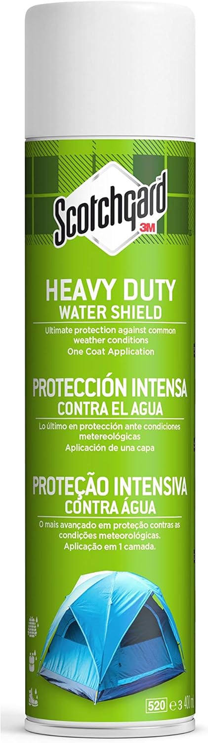 Detalle de Scotchgard Heavy Duty Water Shield 400 ml – Water Repellent Spray for Outerwear, Tents, Backpacks, Canvas, Polyester and Nylon