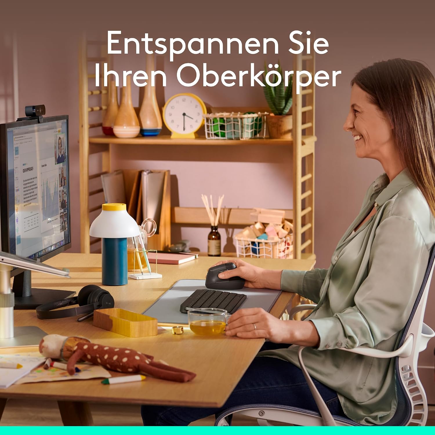 Thumbnail 3 de Logitech Lift Vertikale Maus Grau 57°