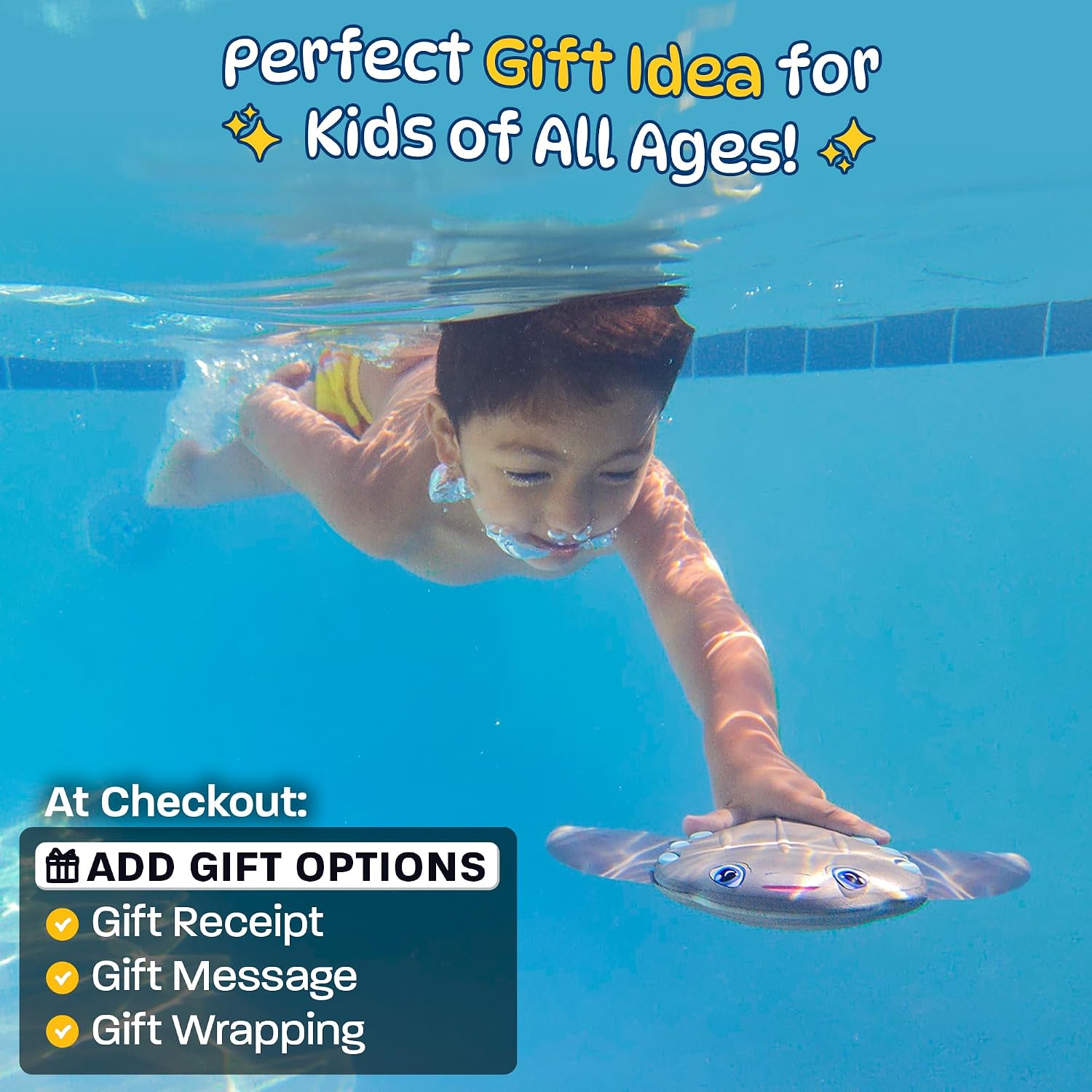 Detalle de Stingray Pool Torpedo Swim Toy by Refresh Sports