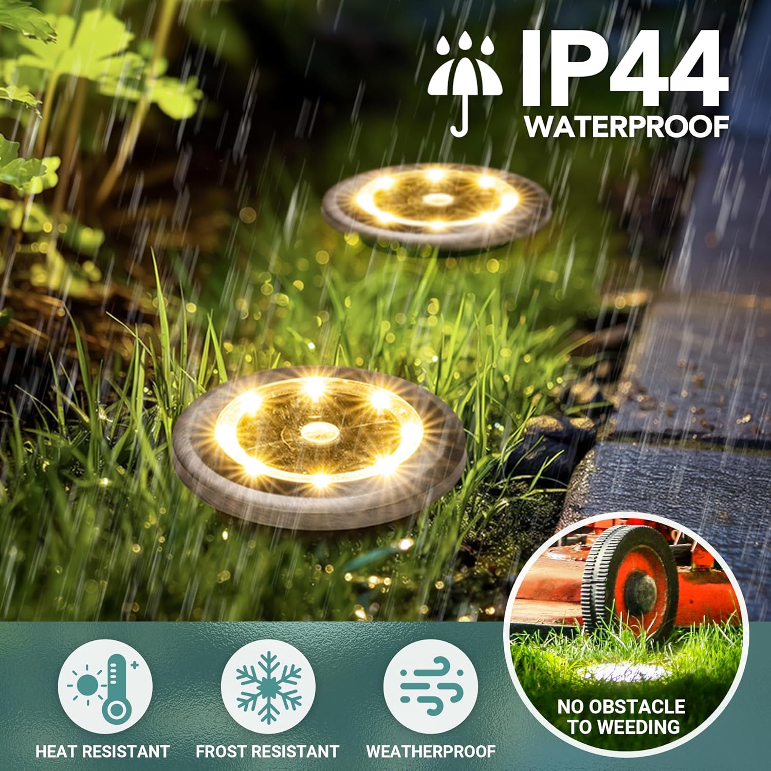 Thumbnail 2 de Solpex 10-Pack Outdoor Solar Ground Lights: Mini IP65 Garden Path Lighting