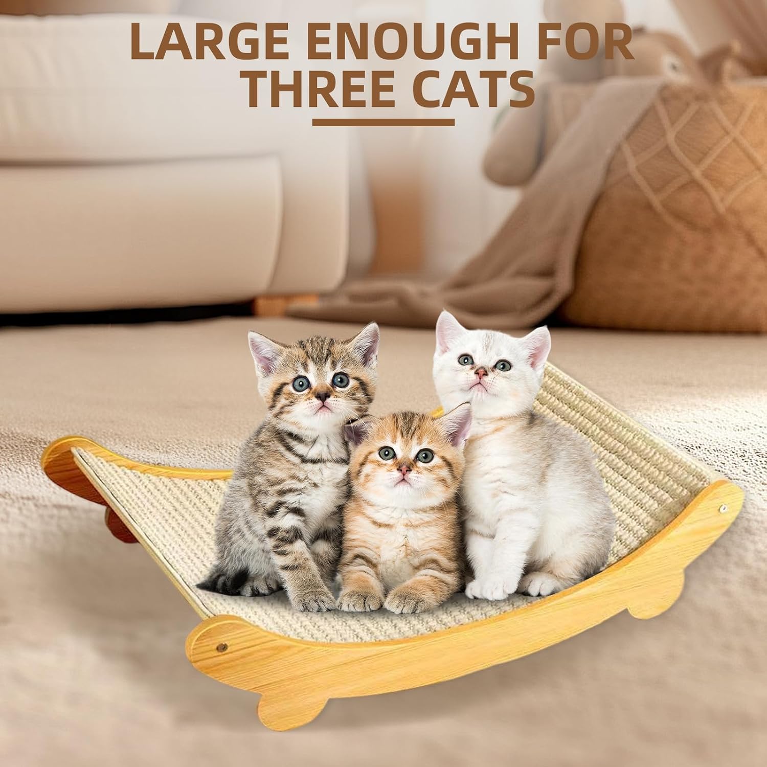 Thumbnail 6 de Cat Scratch Furniture - Sisal Cat Scratcher Bed with 160° Curved Design