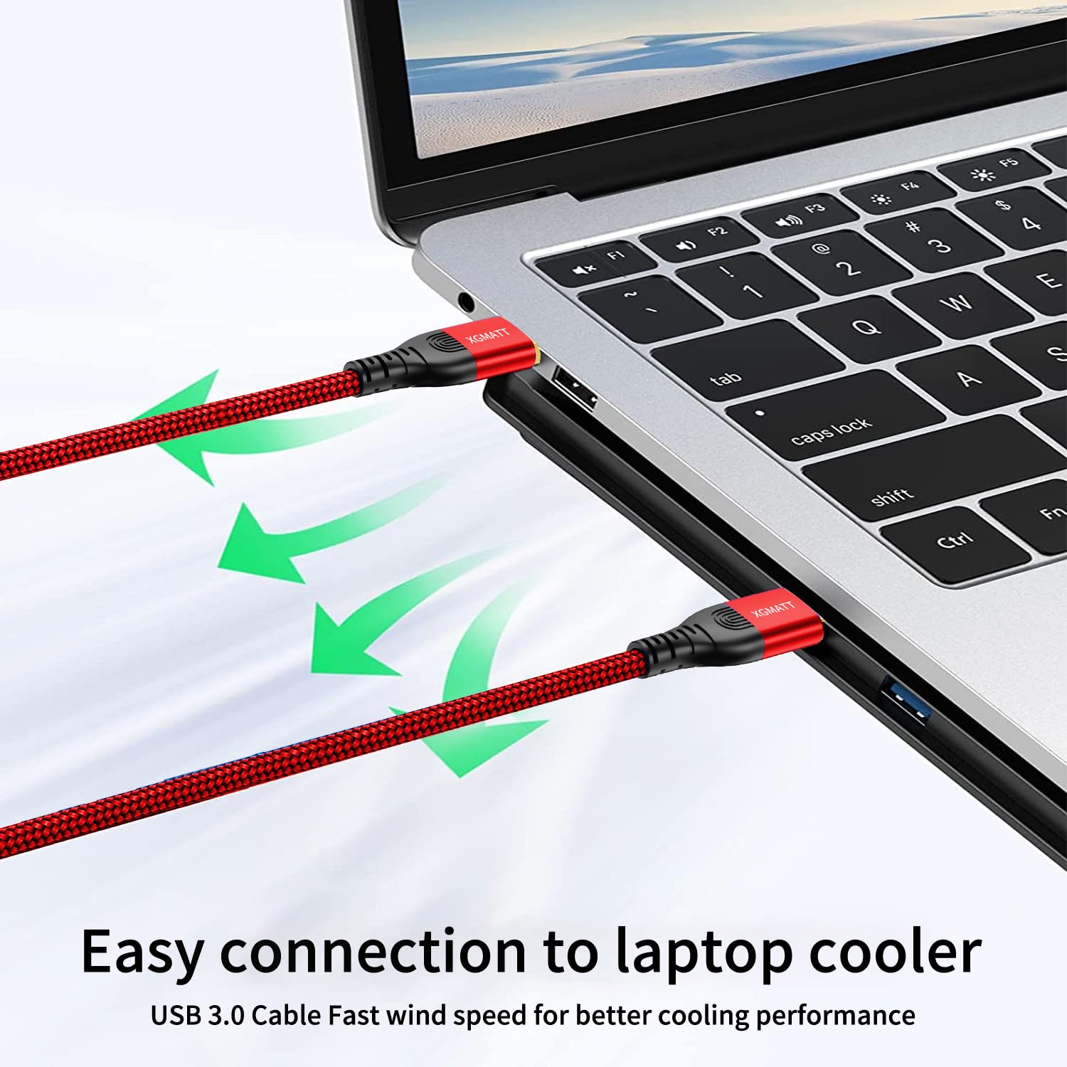 Detalle 2 de XGMATT USB 3.0 Kabel 5 m A–A, 5 Gbps, geflochten – kompatibel mit HDD, Drucker, Kamera und Externe Festplatte