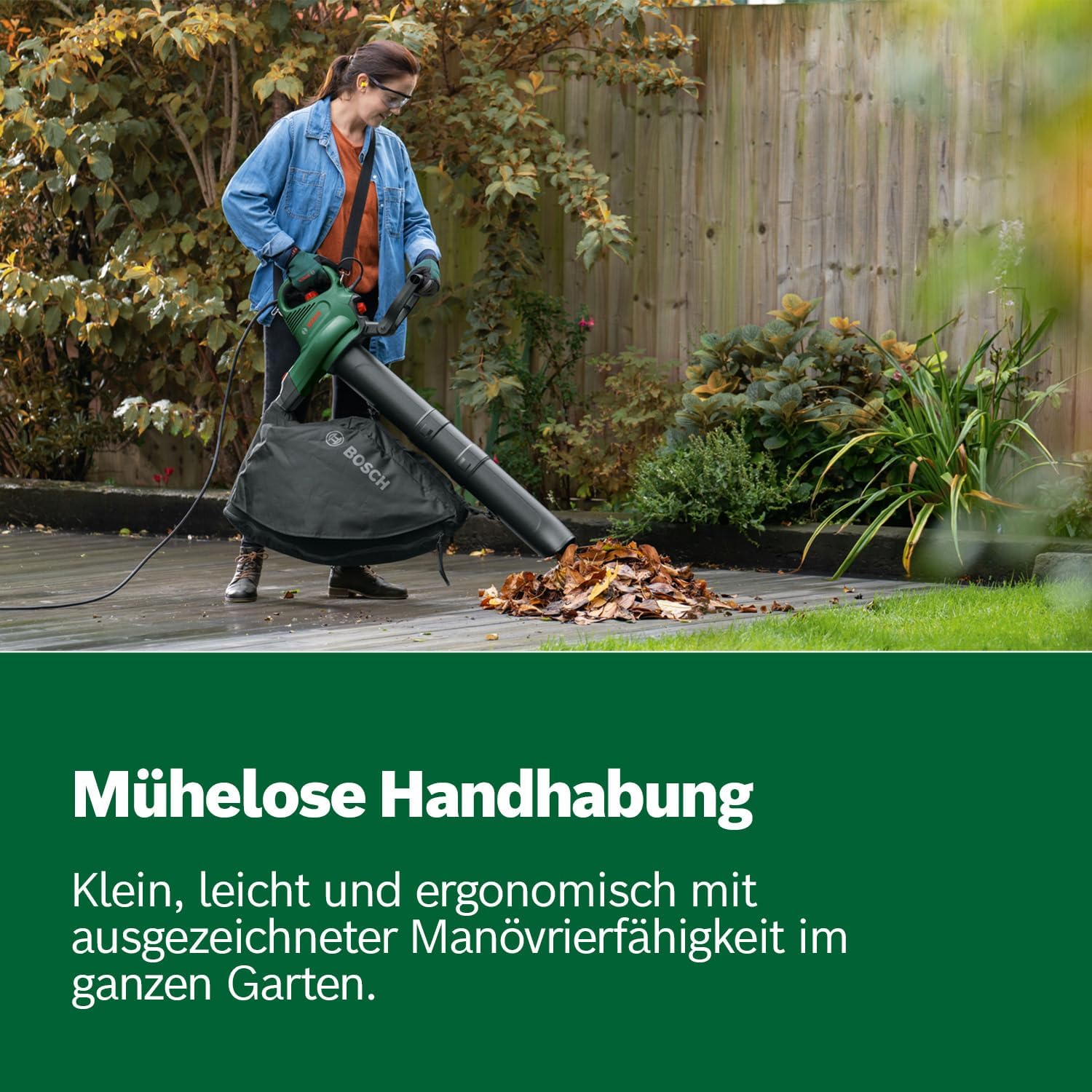 Detalle de Bosch UniversalGardenTidy 3000 Laubsauger/Laubbläser 3-in-1 (3000 W, 50 l Fangsack)