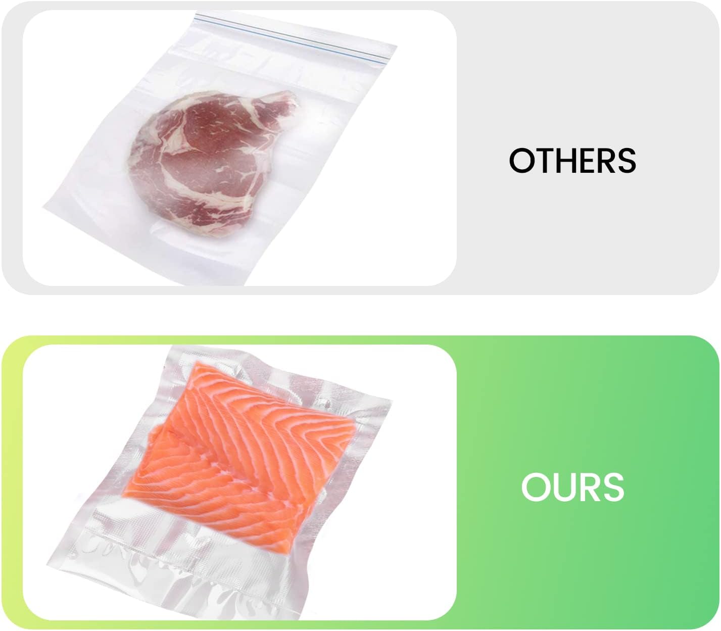 Detalle 2 de Sacchetti sottovuoto per alimenti 3 rotoli 20/25/28×300 cm (senza BPA) per macchina sottovuoto e sous vide