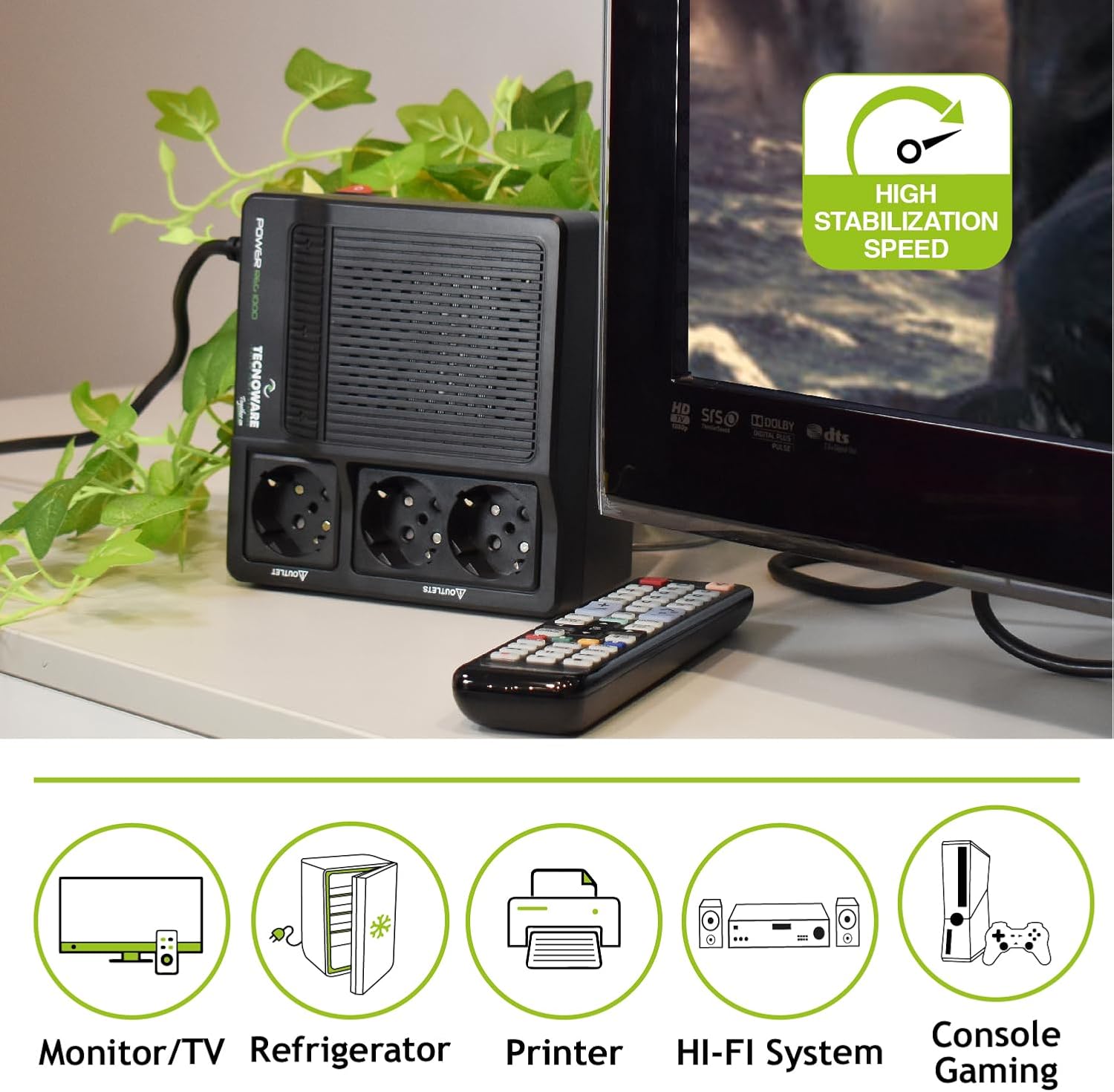 Thumbnail 3 de Tecnoware Power Systems Stabilizzatore di Tensione 1000VA per modem, router e PC