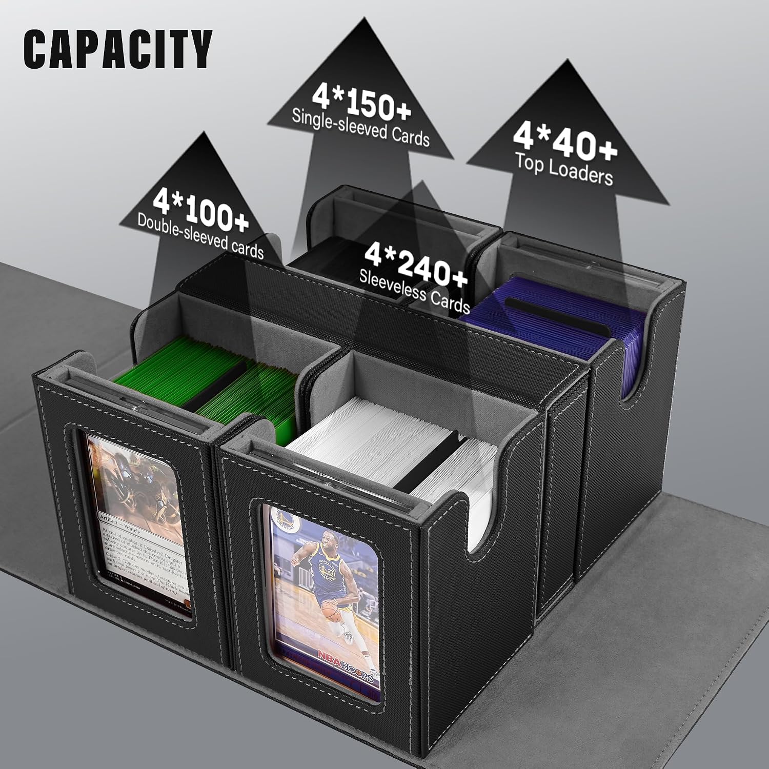 Thumbnail 2 de Kabinka 5-in-1 Commander Deck Box mit Magnetdeckel, 4 Sichtboxen und Würfelablage