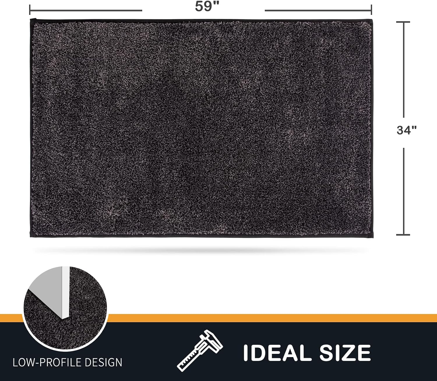 Detalle 2 de PURRUGS Dirt Trapping Door Mat 34x59 Charcoal