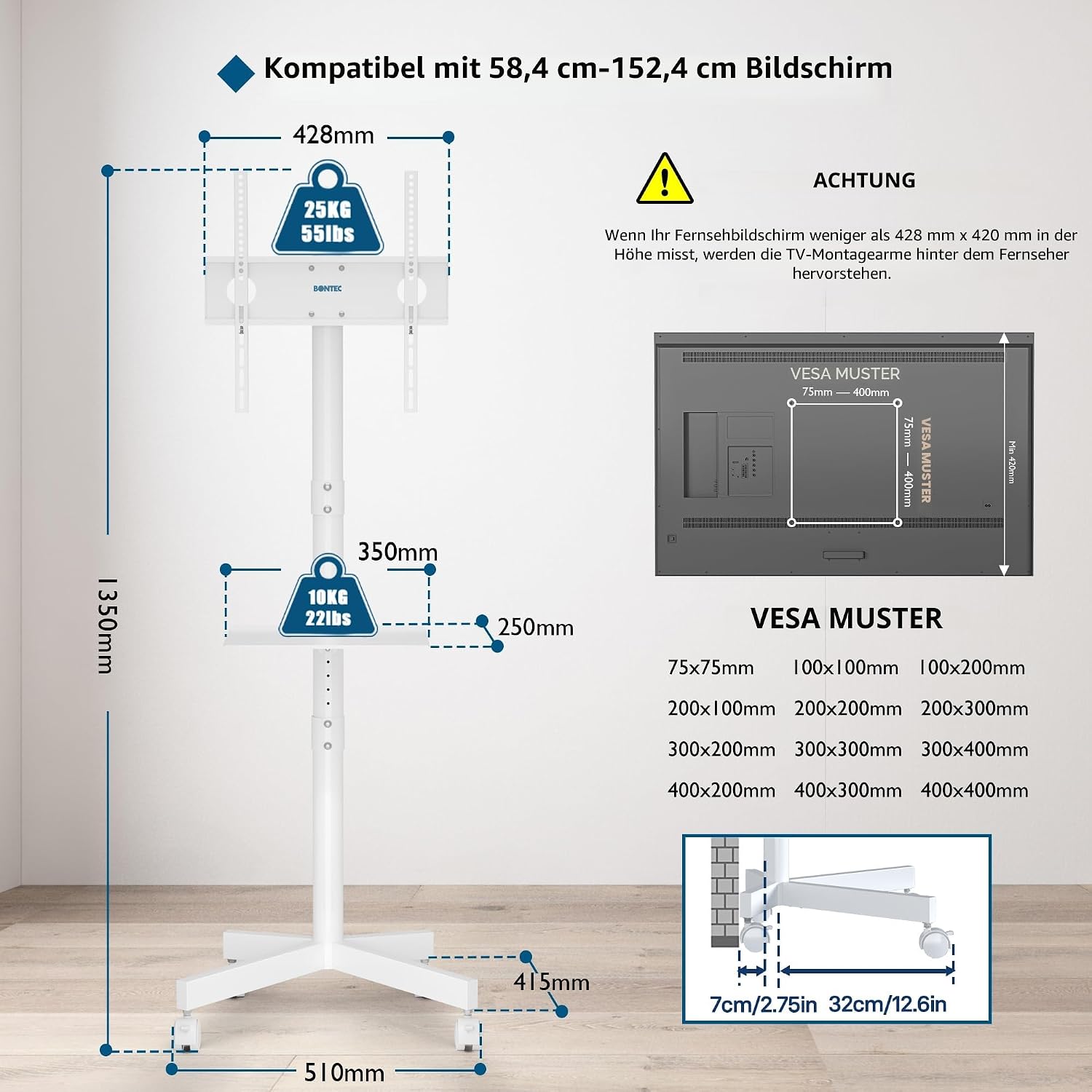 Thumbnail 4 de BONTEC Mobiler TV Ständer 23–60 Zoll