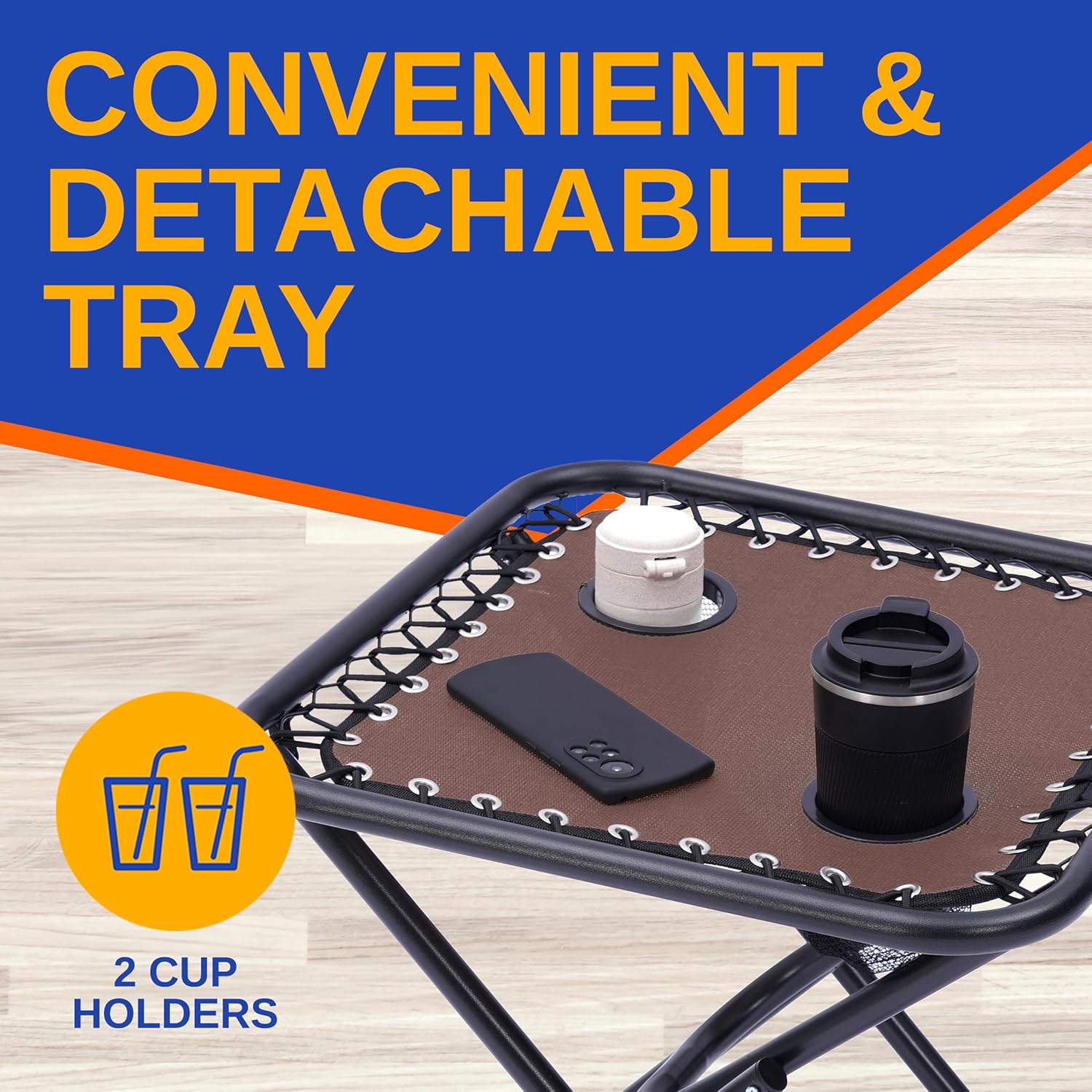 Thumbnail 4 de SereneLife Sun Loungers Set of 2: Zero Gravity Garden Chairs with Removable Headrests and Side Table