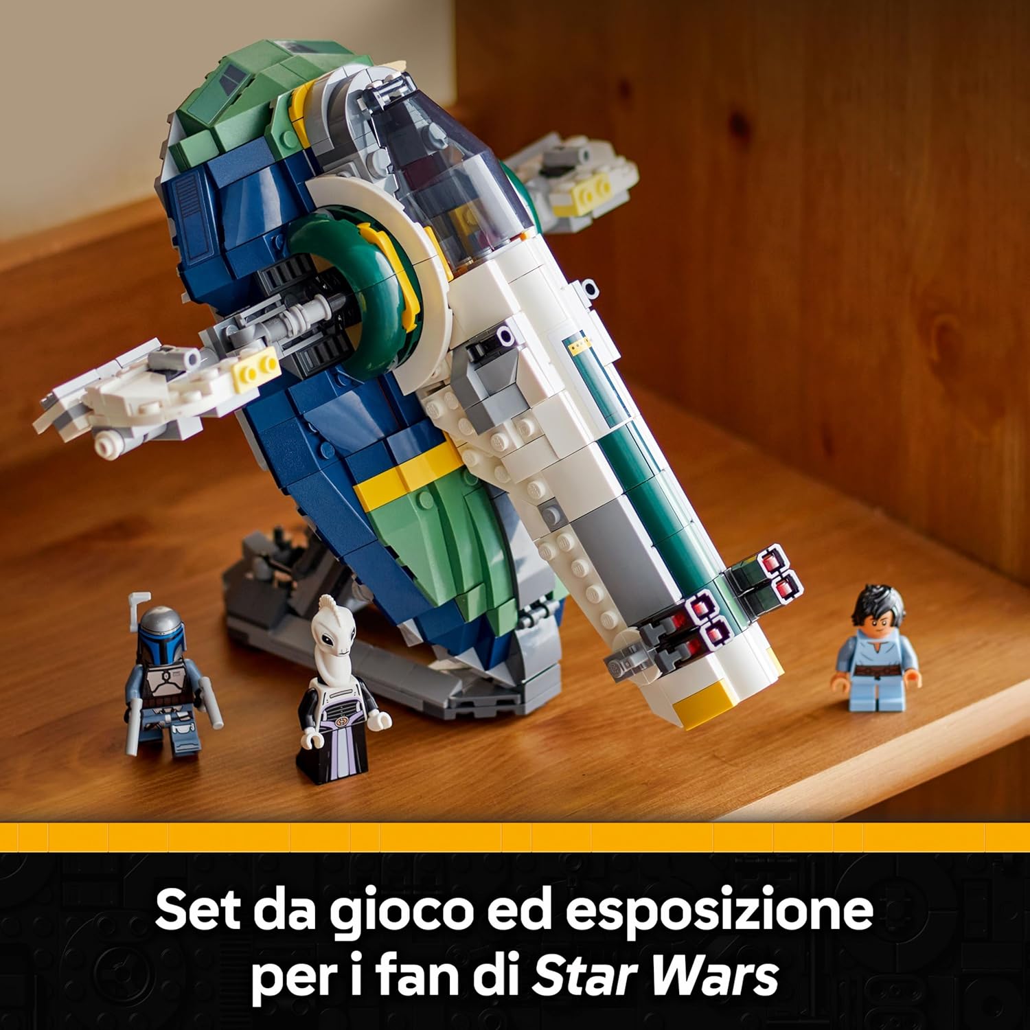 Thumbnail 5 de LEGO Star Wars 75433 Astronave di Jango Fett – Nave stellare con ali rotanti e 3 minifigure per esposizione