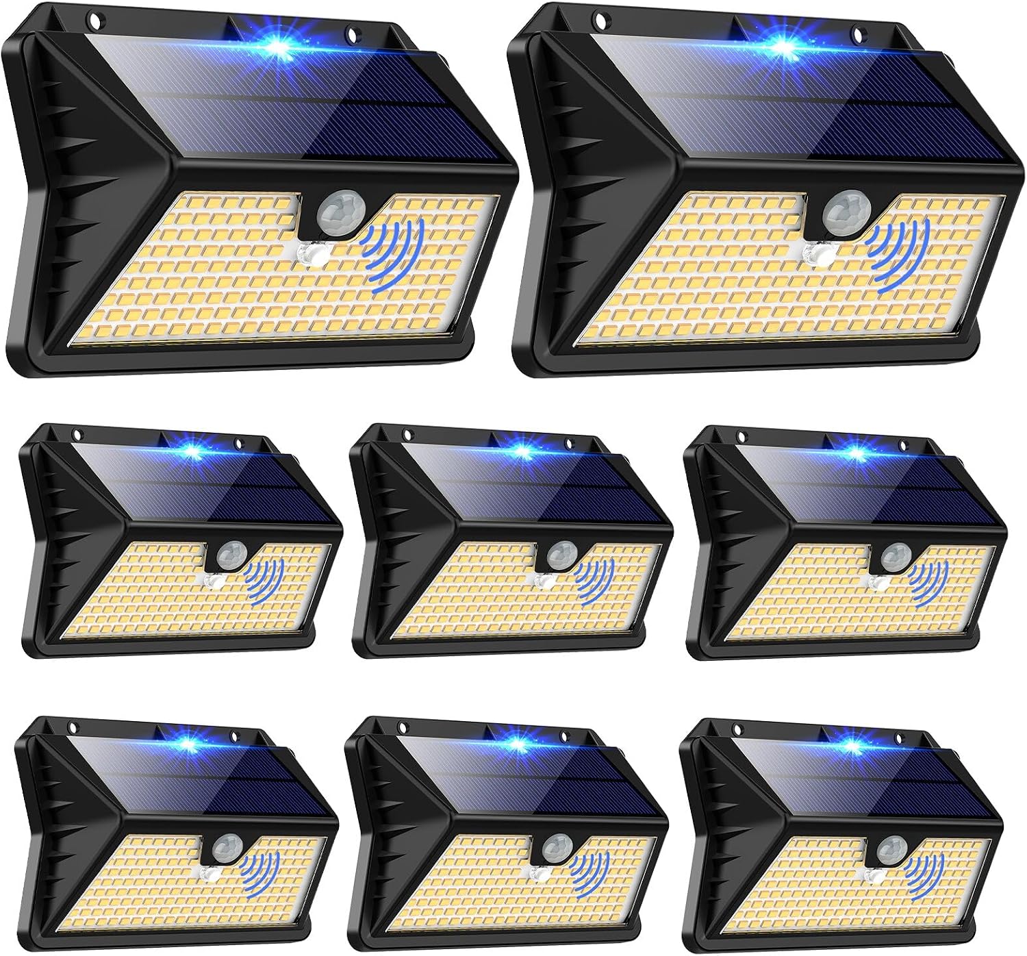 Thumbnail 6 de OUILA Solarlampen für Außen mit Bewegungsmelder (4er-Set) – 185 LED, 3 Modi, IP65