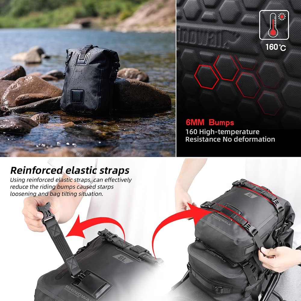 Thumbnail 3 de Rhinowalk Sacoche moto multifonctionnelle 8L/15L/30L – modularité, étanchéité et confort