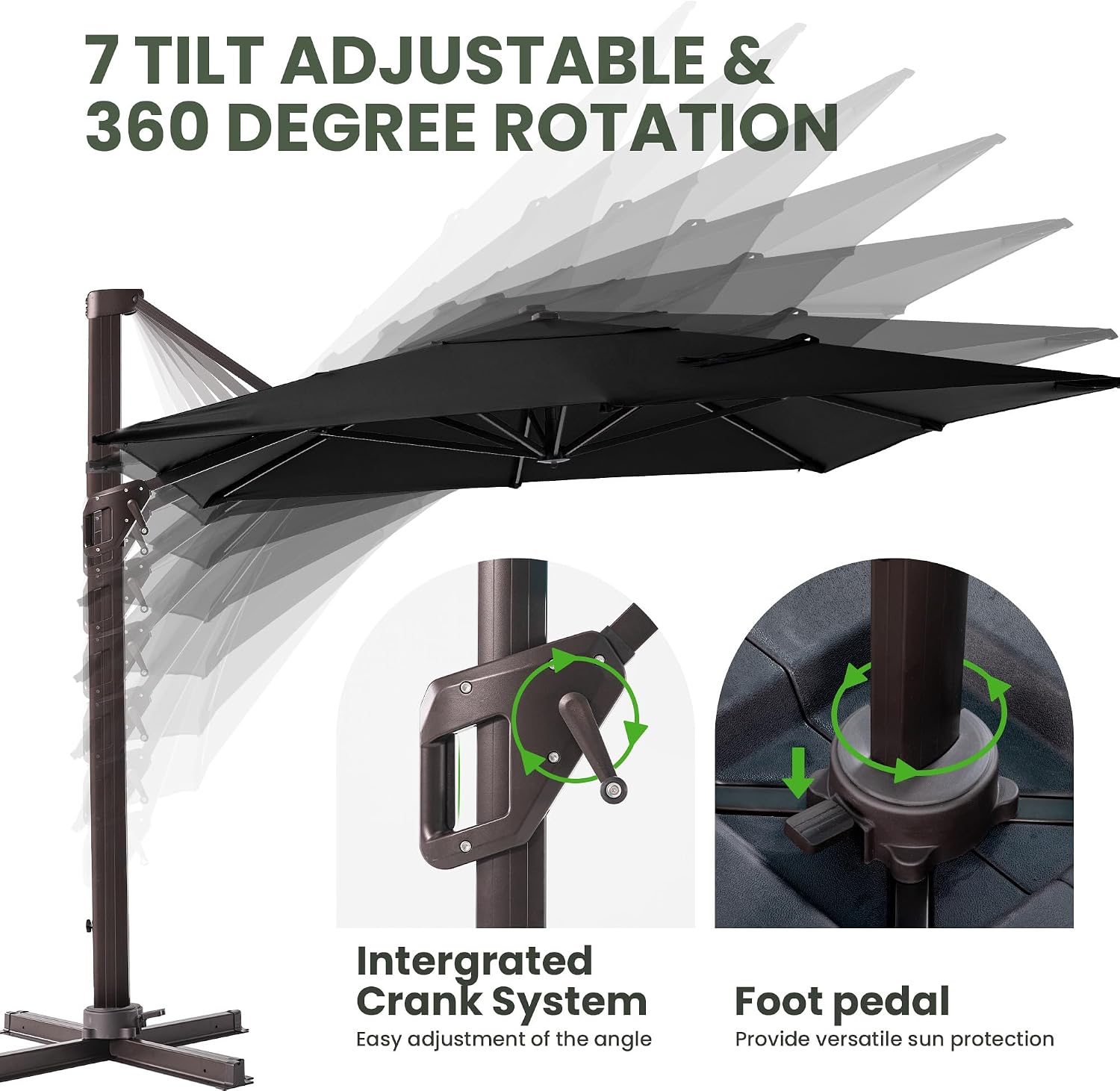 Detalle 2 de MPL Cantilever Patio Umbrella 9' x 12