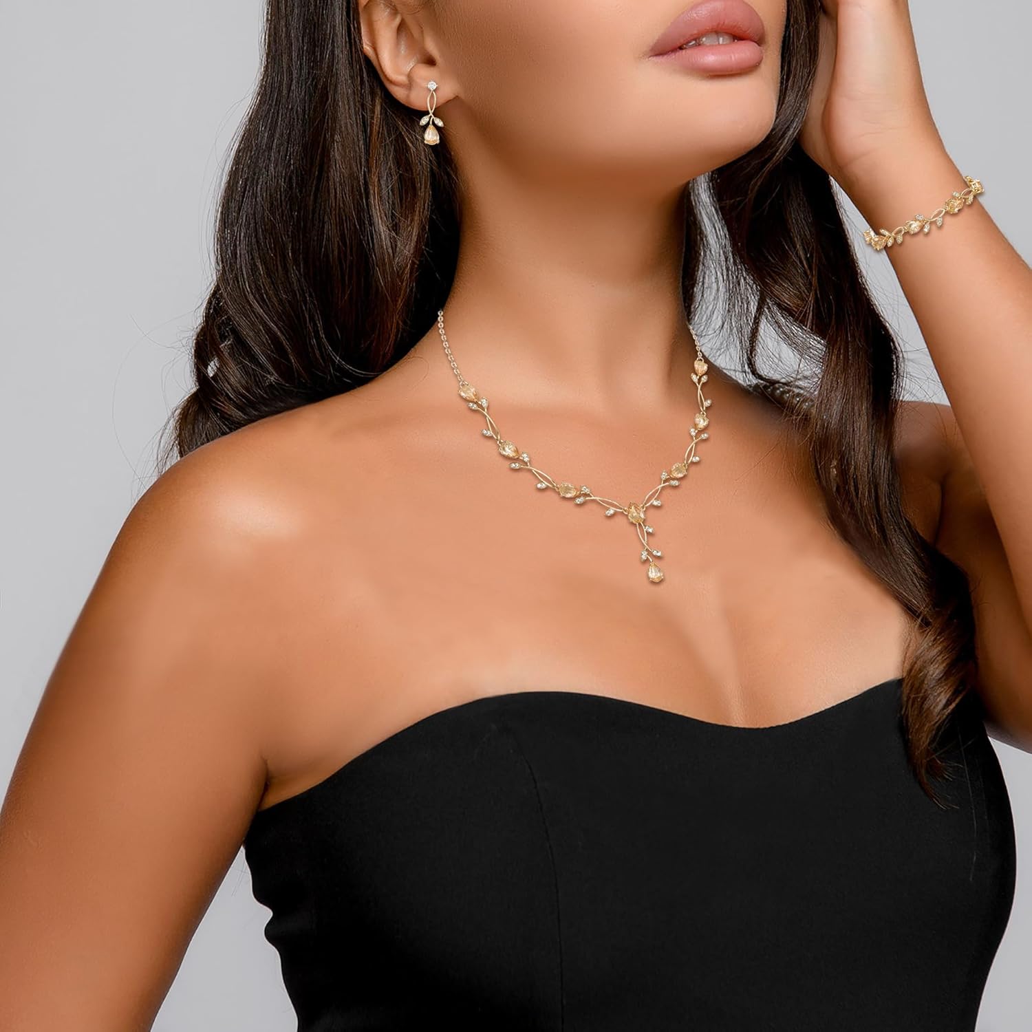 Thumbnail 2 de Set gioielli Clearine in zirconi: collana, orecchini e bracciale per cerimonie e ballo di fine anno