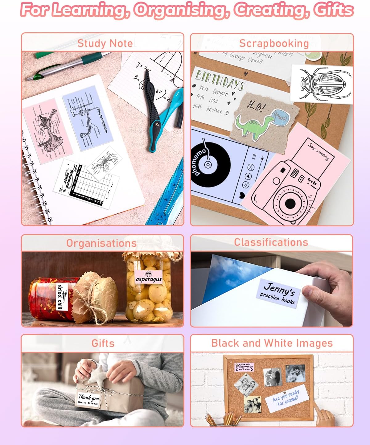 Thumbnail 4 de Phomemo P2S Mini Stampante Termica Bluetooth con carta adesiva, 300 dpi