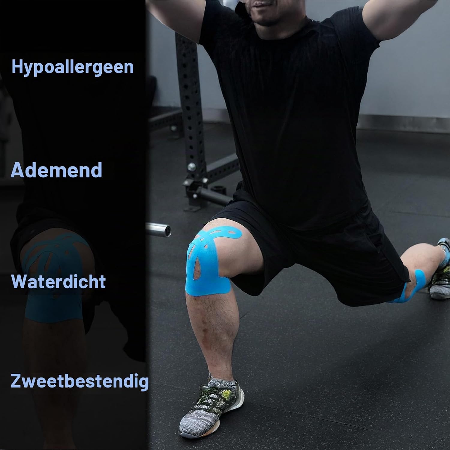 Detalle de GTAGKOMMEN Knie-10Beige kinesiotape voor de knie, voorgesneden en latexvrij