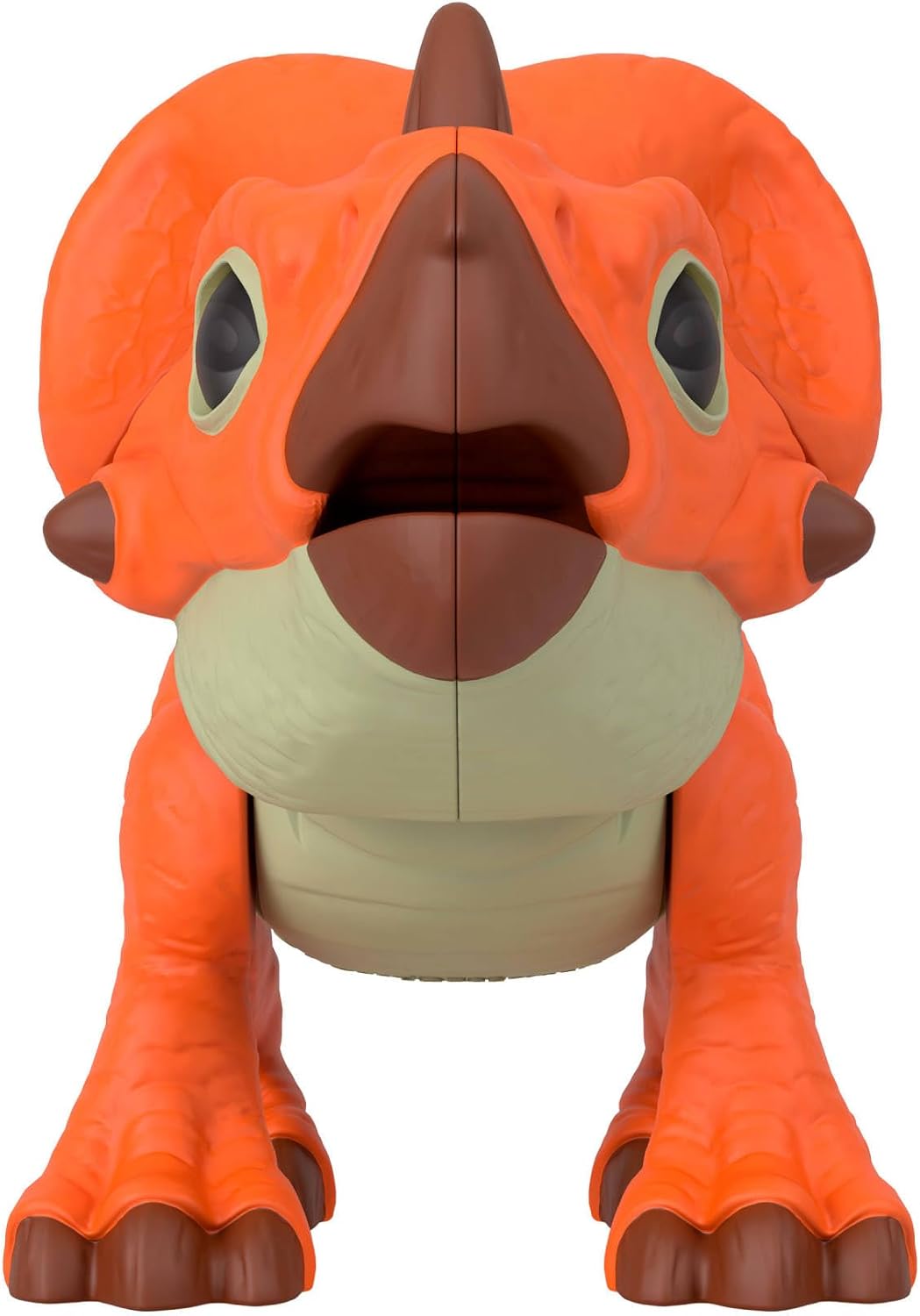 Detalle de Fisher-Price Imaginext Jurassic World Aquilops – interaktive Dino-Figur, ca. 20 cm, mit Knopfbewegung und wachsenden Stacheln