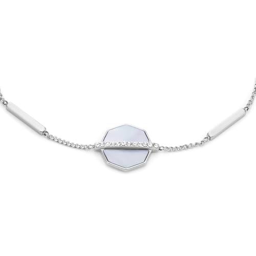Detalle de Fossil: Pulsera de cadena fina en acero inoxidable con cierre de langosta para mujer