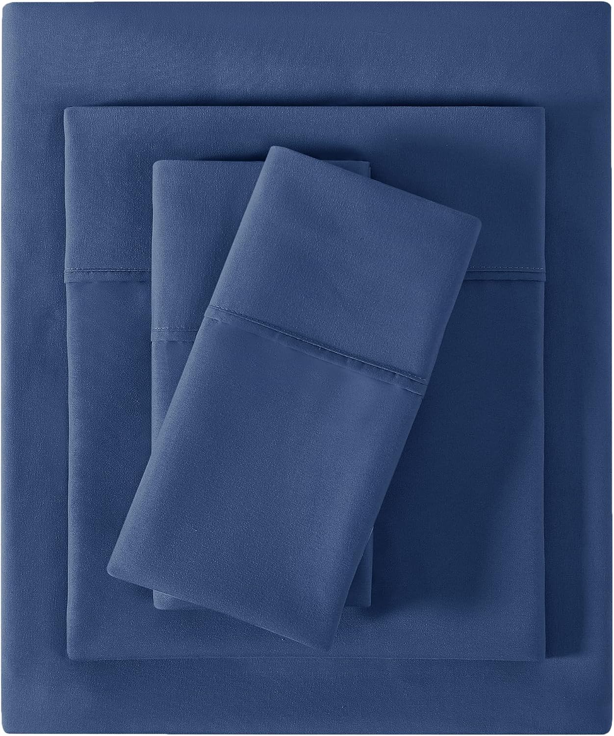 Detalle de Softan MICSHTSETNAVYQ Queen Microfiber Sheet Set, Navy, 15-Inch Deep Pocket