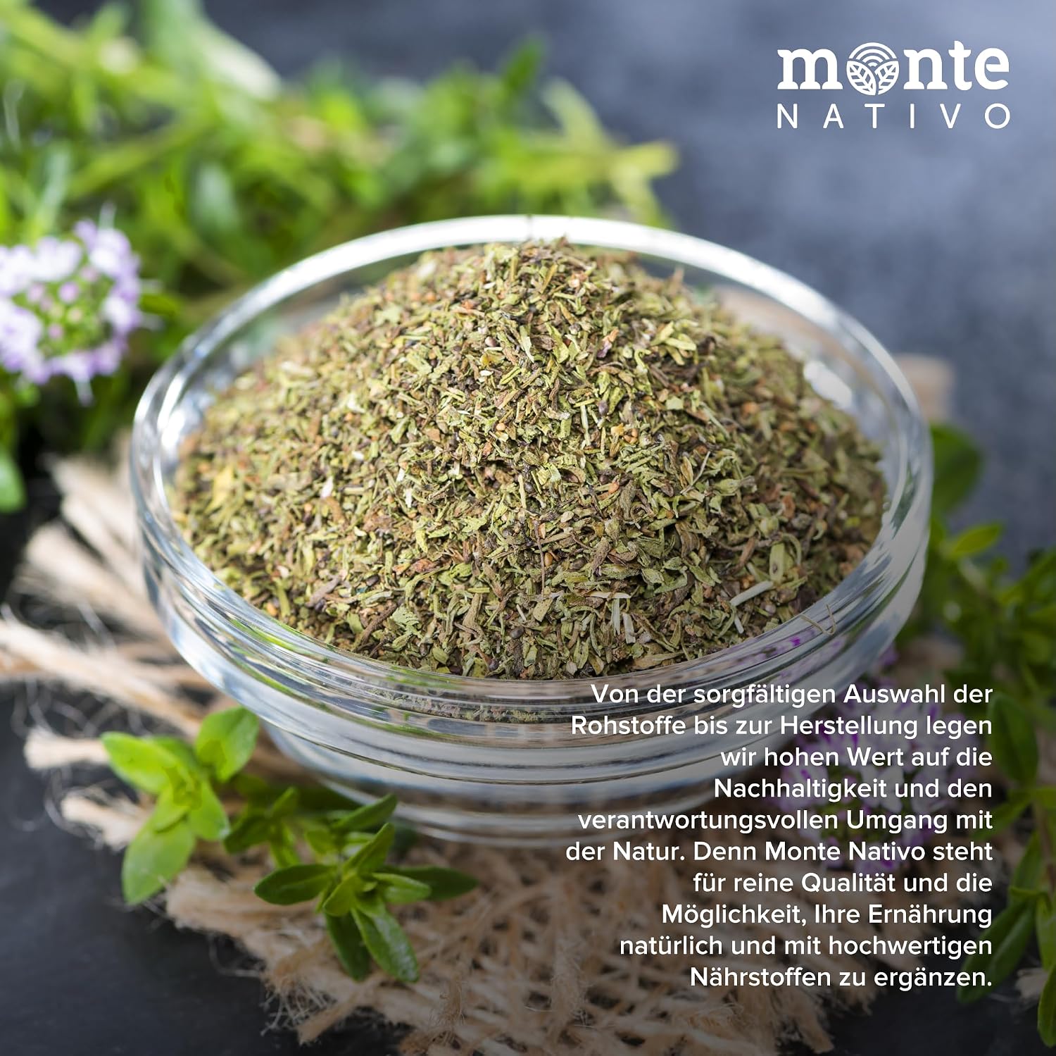Detalle de Bohnenkraut getrocknet Monte Nativo (250g) – Aromatisches Bohnenkraut gerebelt
