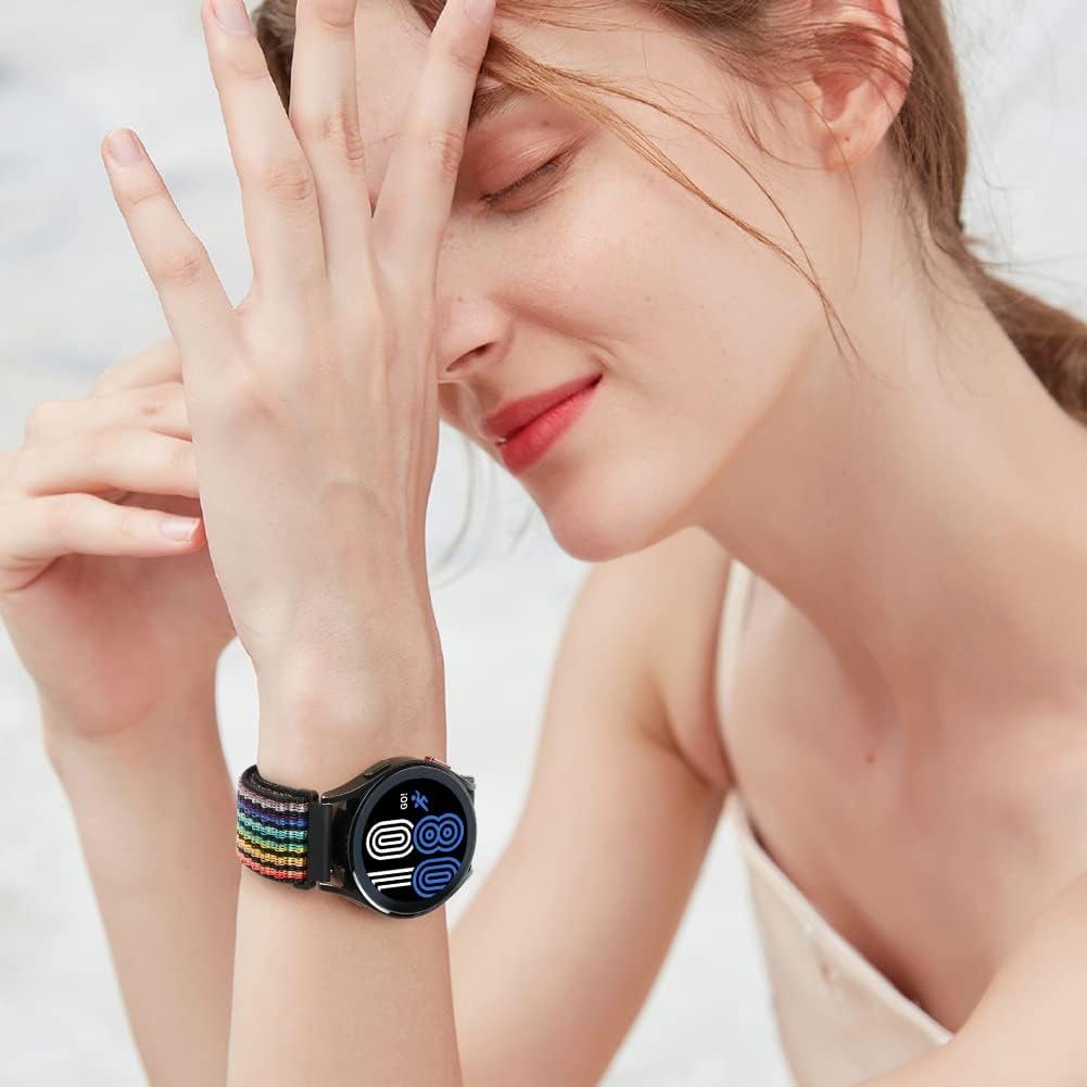 Detalle de Runostrich Nylon Armband 18–24 mm mit Klettverschluss – Atmungsaktives Sportarmband aus Nylon für Damen und Herren