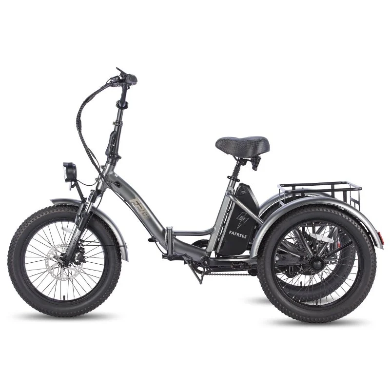 Detalle de Fafrees F20 Mate: triciclo eléctrico 500 W, batería 48V/18.2Ah y autonomía de 110 km en gris
