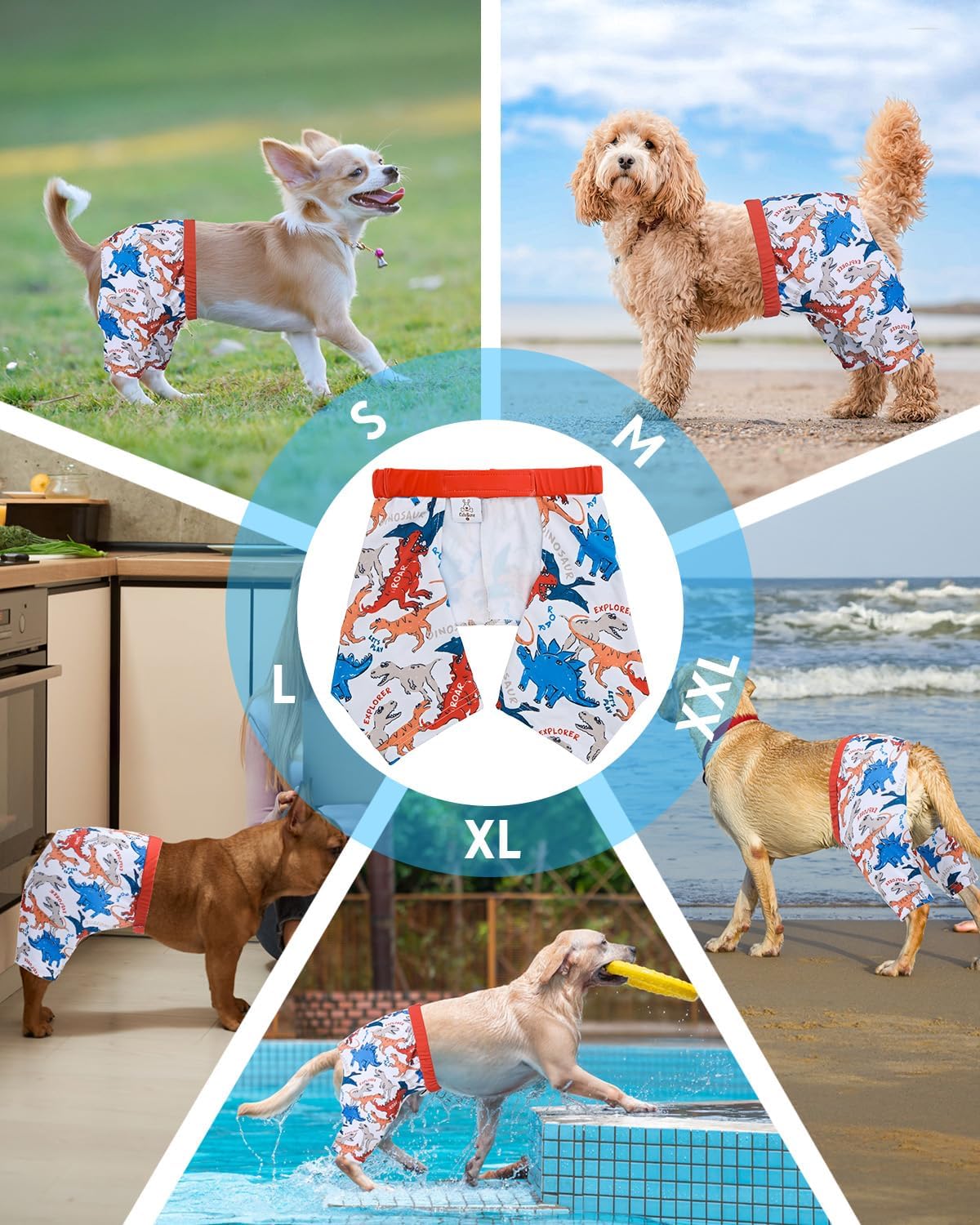 Detalle de CuteBone Dog Swim Trunks DST08XL