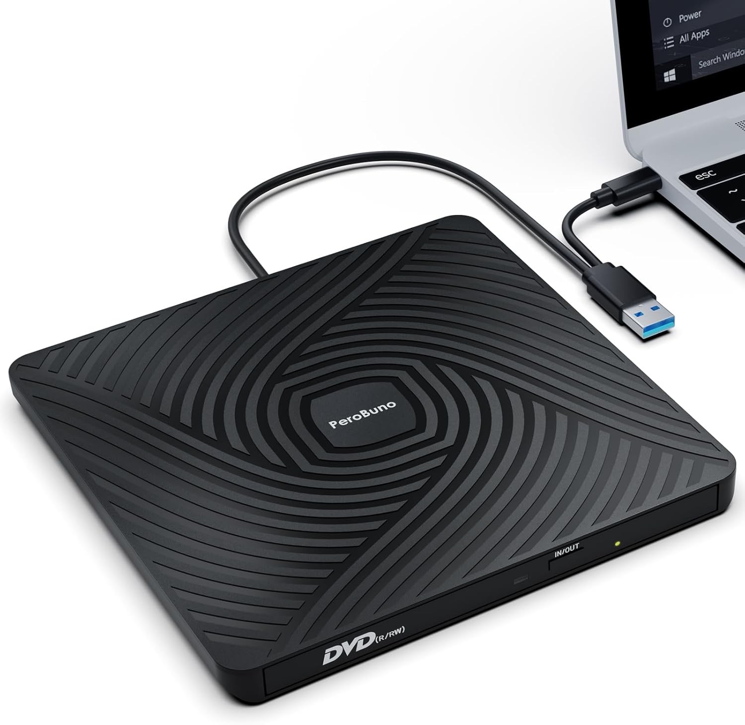 Detalle de PeroBuno External CD DVD Drive 0.5-inch optical drive 📀