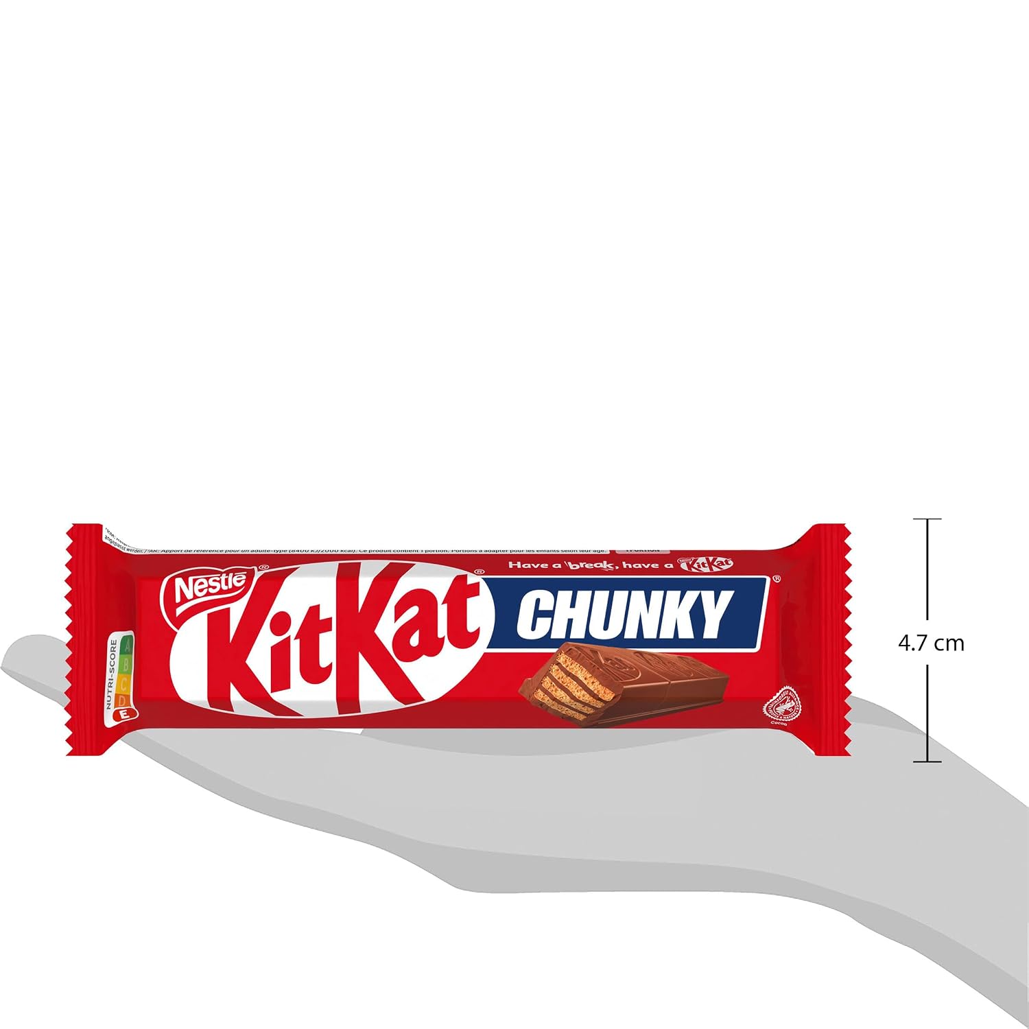 Detalle de NESTLÉ KITKAT CHUNKY Classic Schokoriegel Multi-Pack (24er, 24 x 40 g) – knusprige Waffel mit Milchschokolade