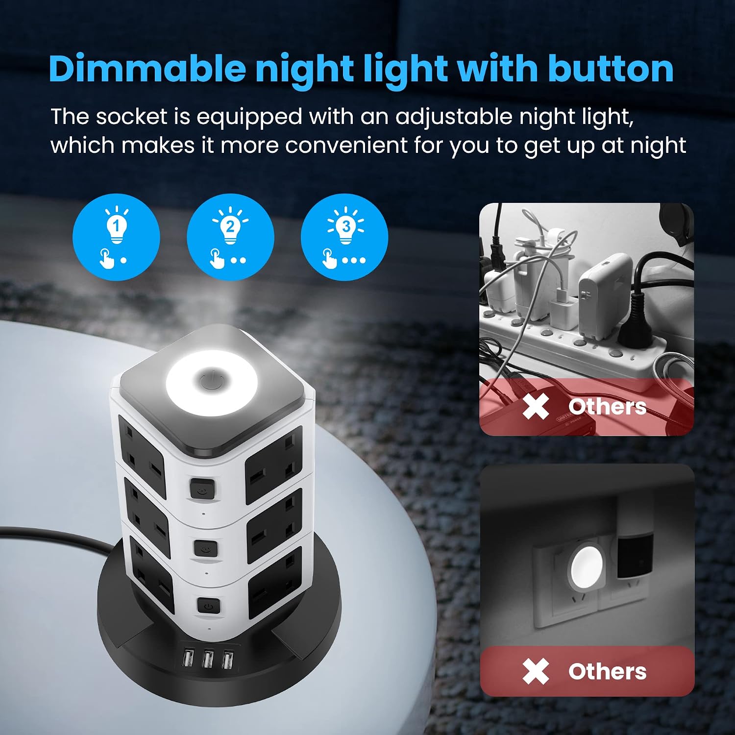 Thumbnail 4 de Acodot 12‑Way Tower Extension Lead with USB