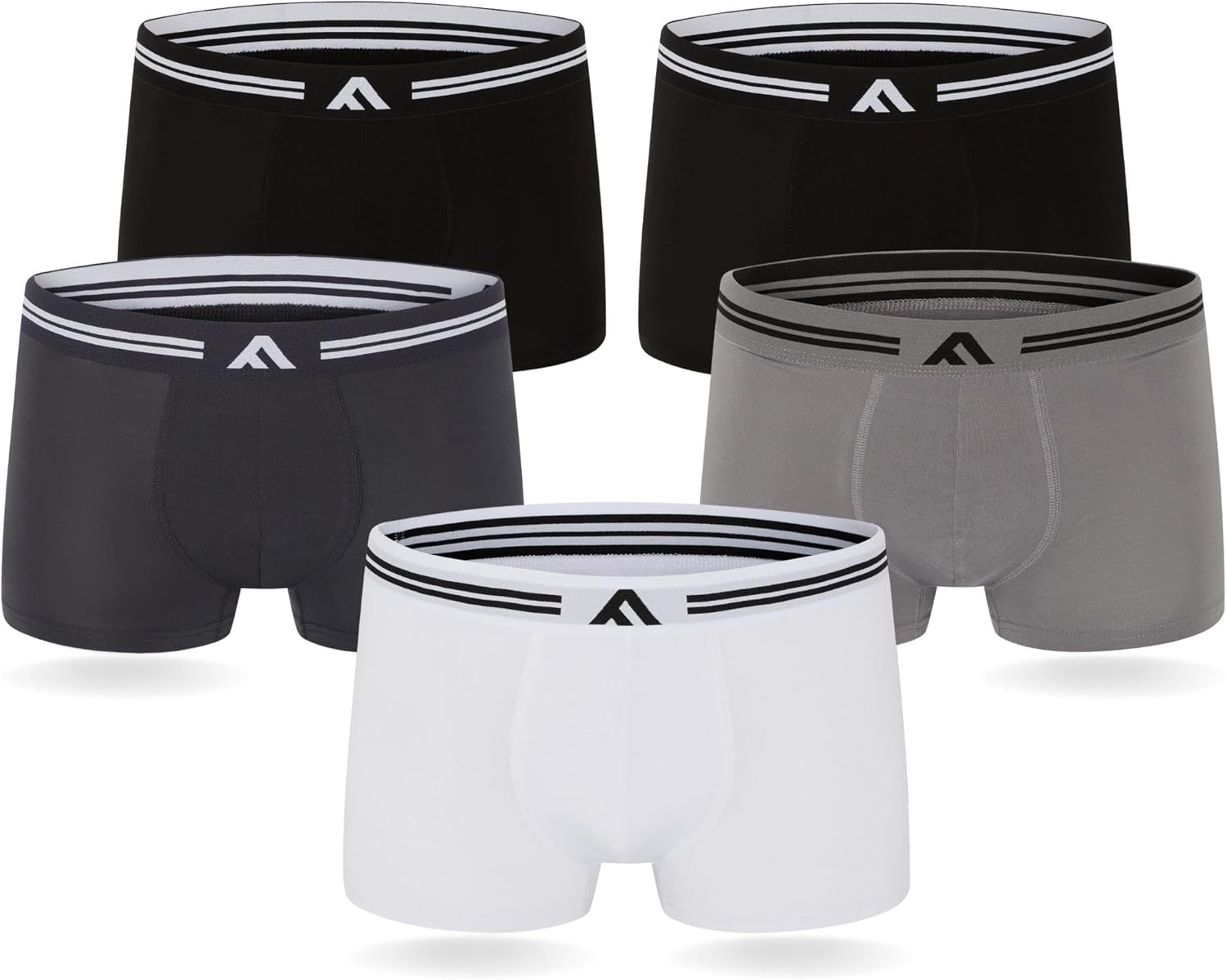 Detalle de FM London – Lot de 5 Boxers très Doux en Bambou, sans étiquette, coupe élastique, pour Homme