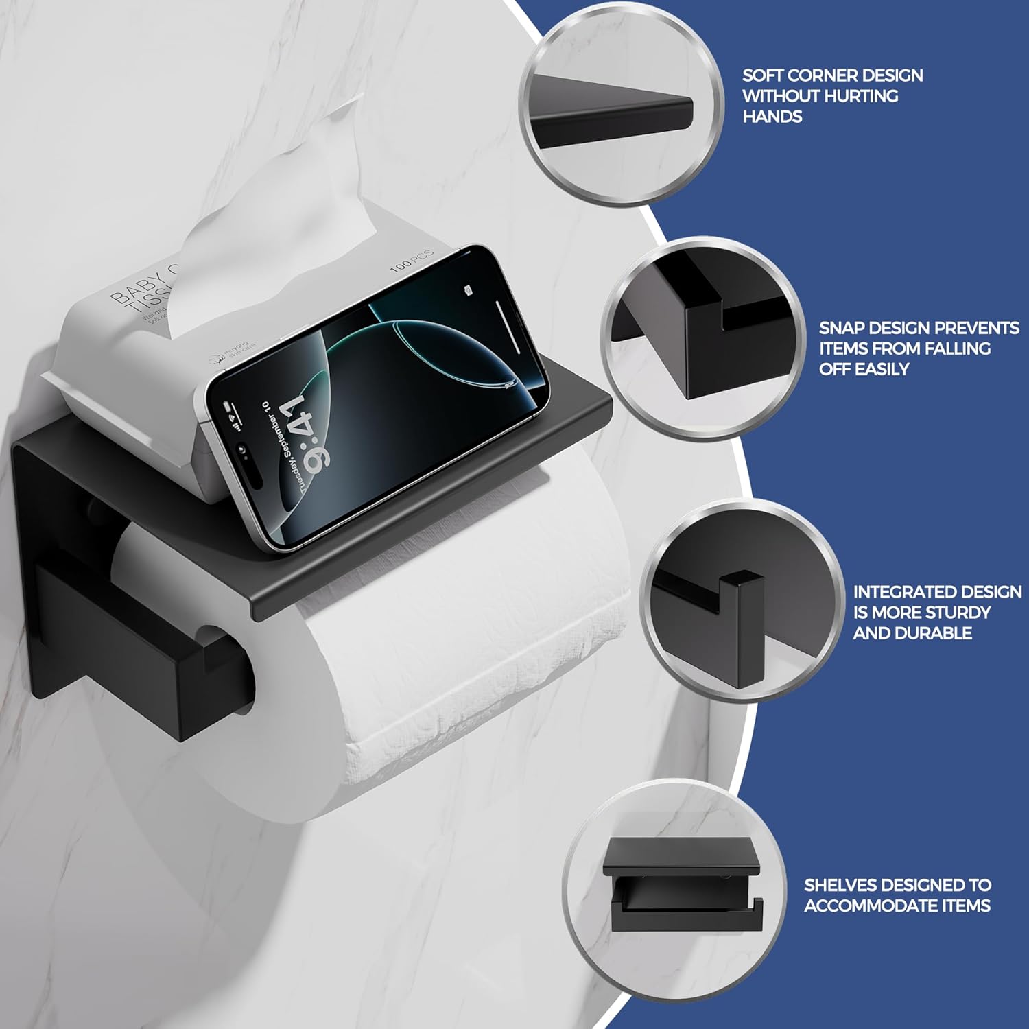 Thumbnail 5 de Aikzik Klopapierhalter ohne Bohren