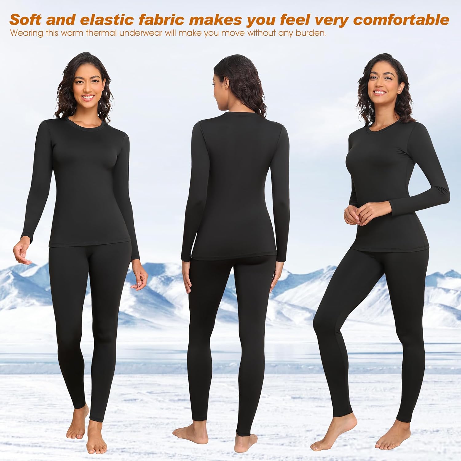 Detalle 2 de Thermounterwäsche Damen Skiunterwäsche Set Extra Warm