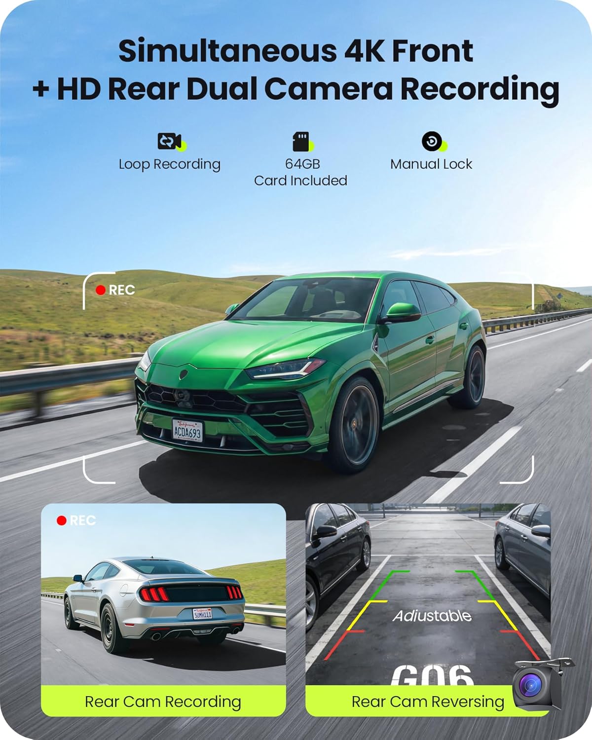 Thumbnail 1 de Avaett 9.26" Portable CarPlay Screen with 4K Dash Cam, HD Backup Camera and OTA Updates (UK)