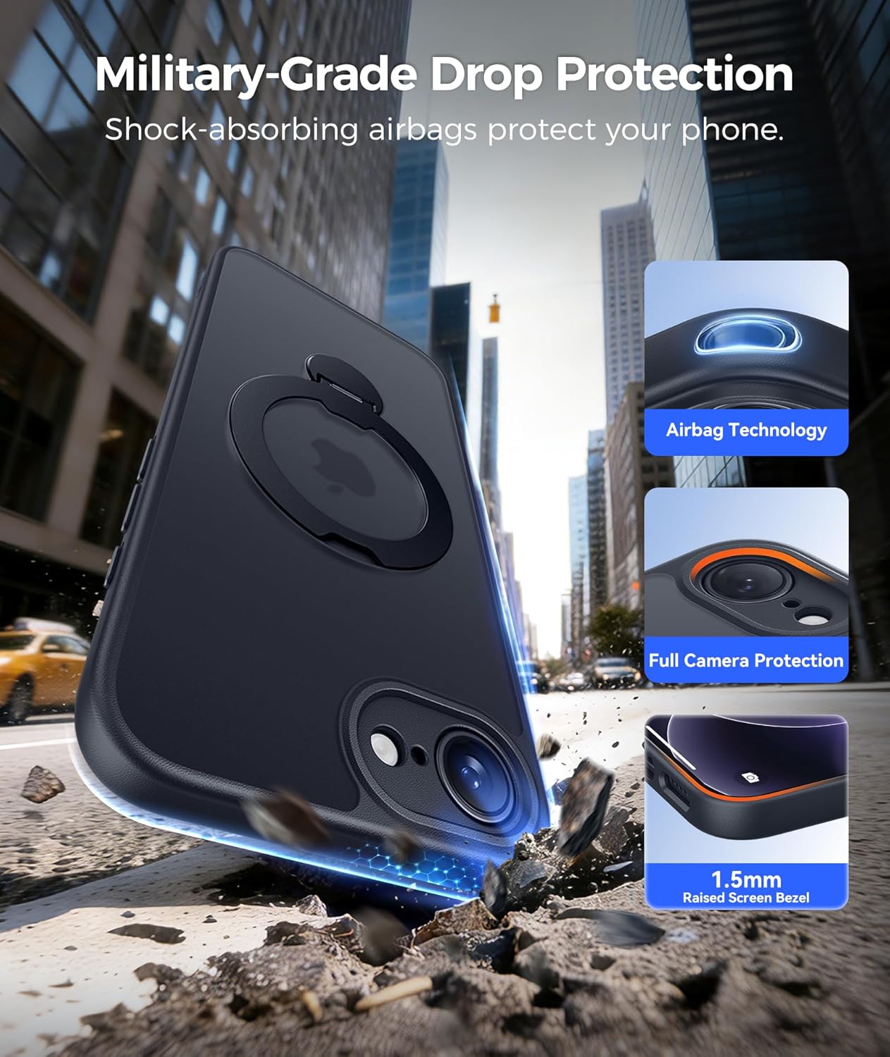 Thumbnail 5 de FNTCASE for iPhone 17e/16e Case with 360 Spin Magnetic Stand — MagSafe Compatible, Screen Protector & Military-Grade Protection