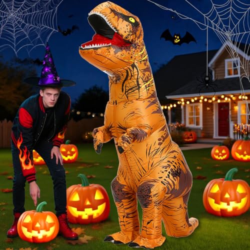 Detalle de JASHKE Costume gonflable T-Rex pour adulte, marron, taille unique