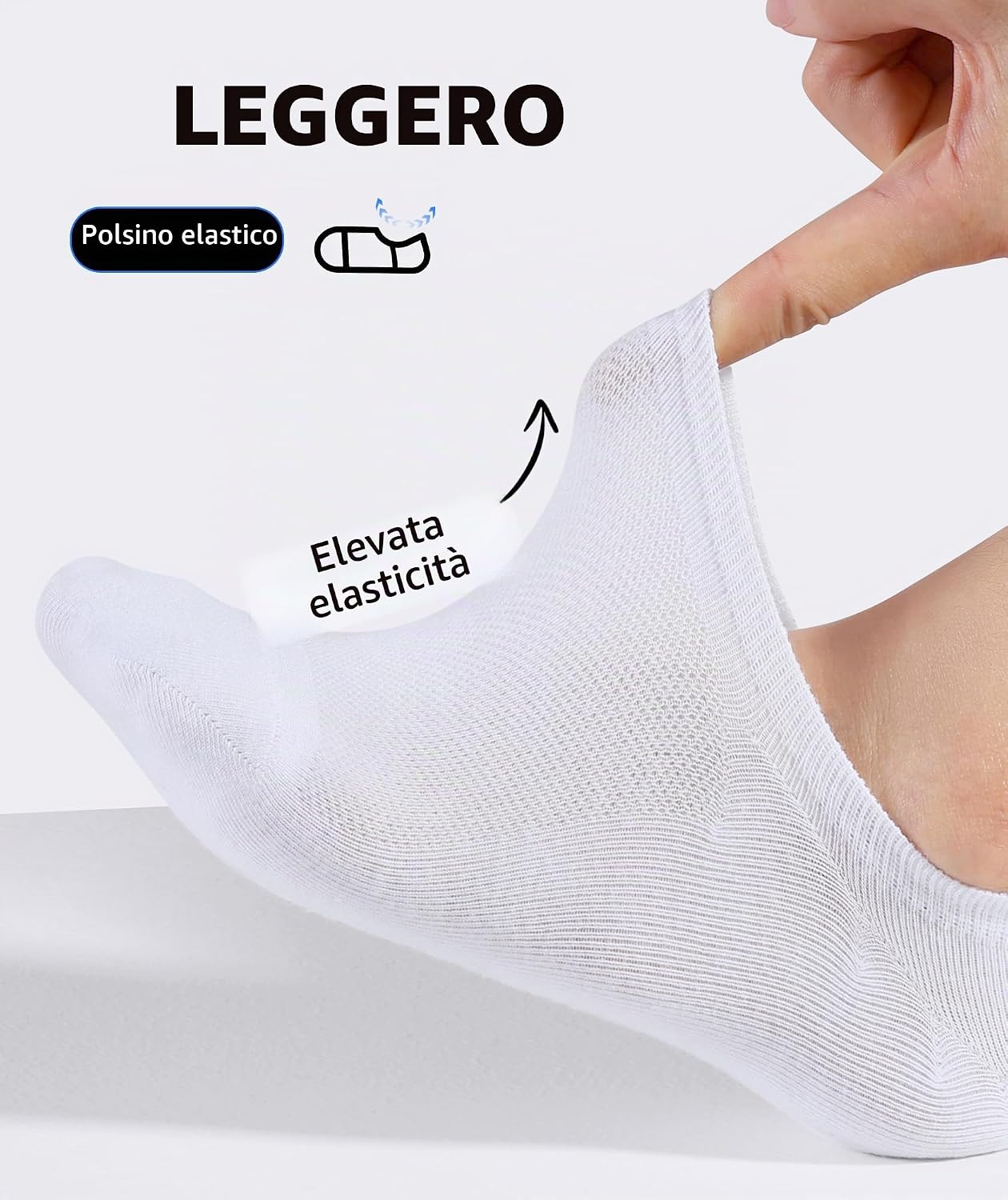 Thumbnail 3 de CLOSEMATE 6 Paia Fantasmini Uomo Donna – Calzini Invisibili Estivi in Cotone Antiodore con Maglia Traspirante e Antiscivolo