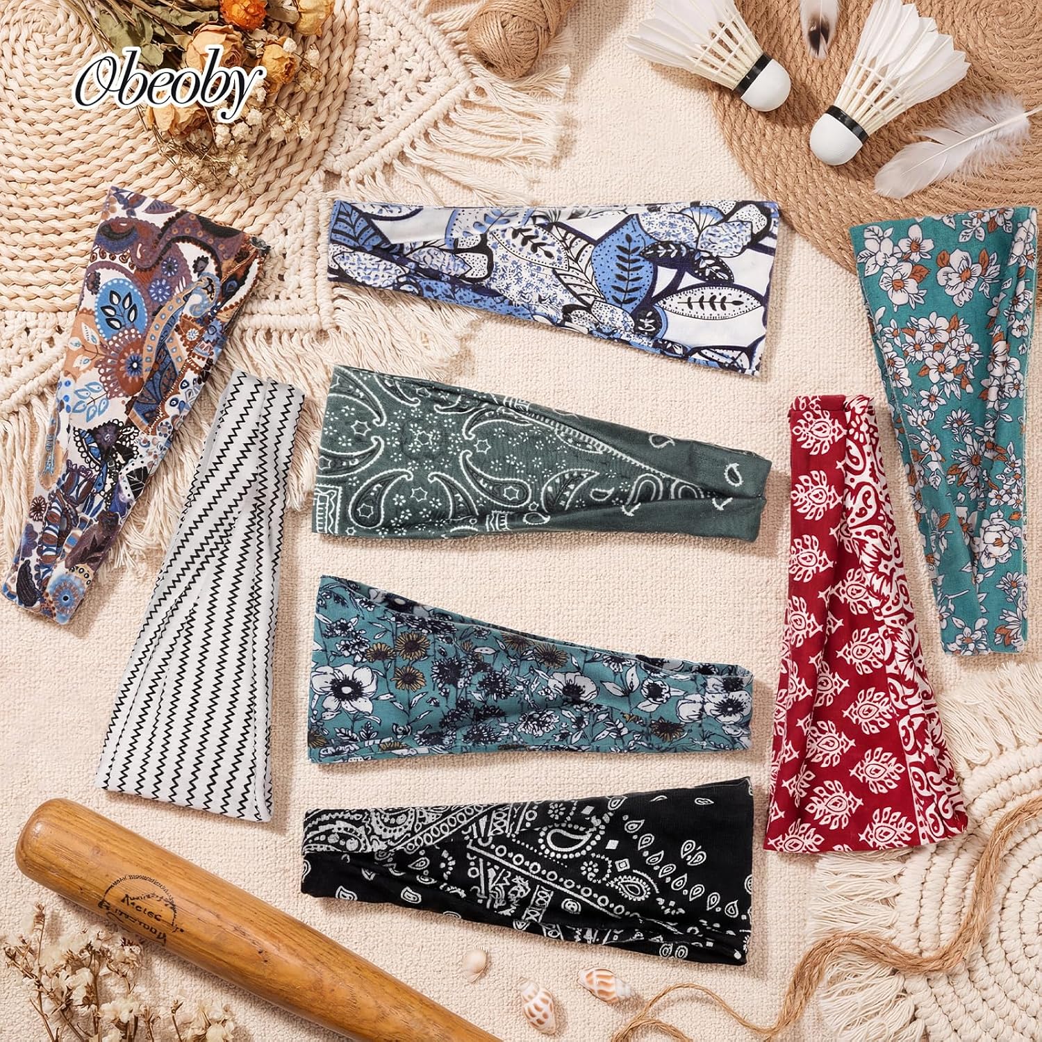 Thumbnail 6 de obeoby 8-Pack Boho Knotted Headbands for Women (Non-Slip, Adjustable)